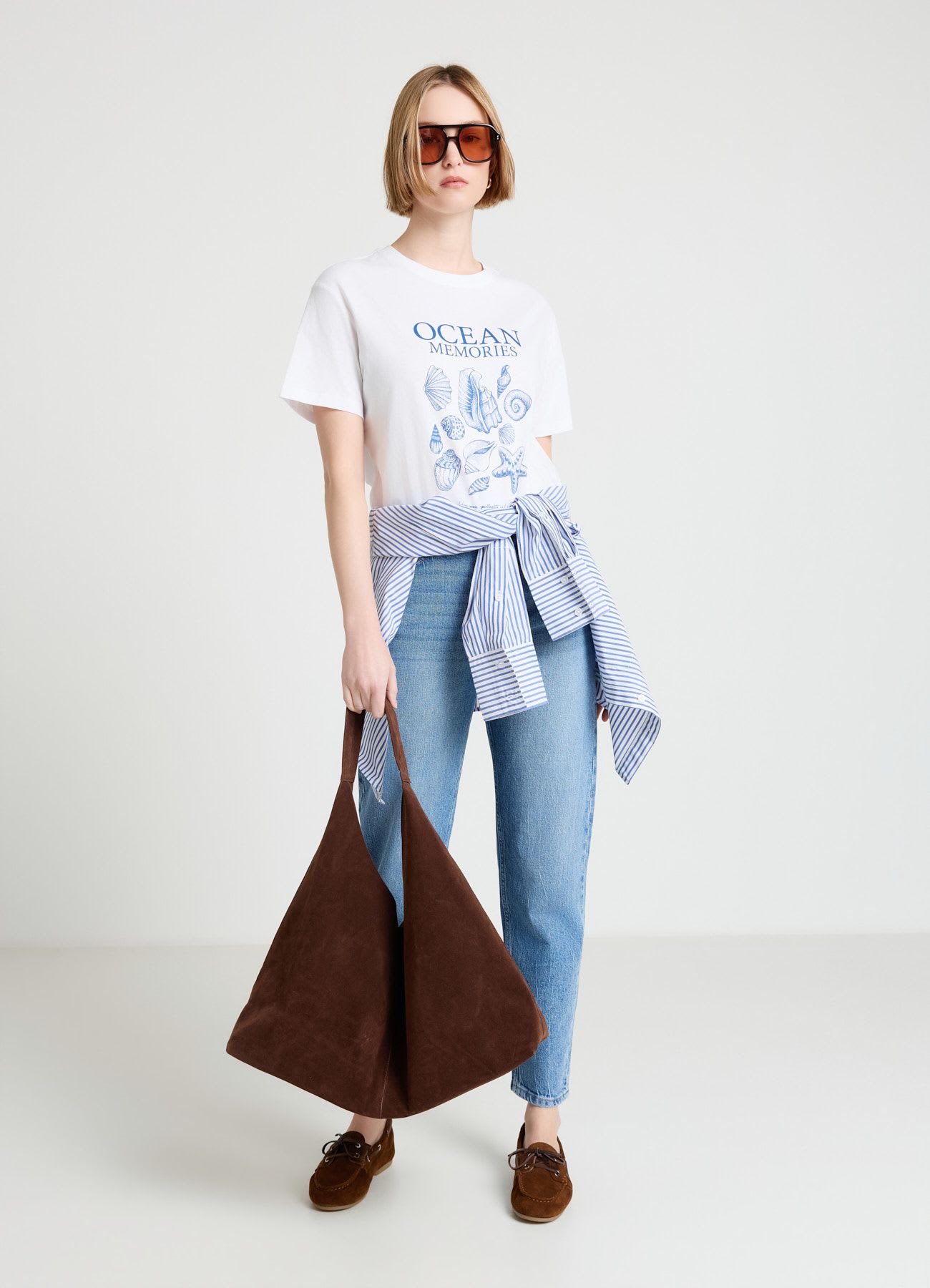 T-shirt con stampa mare
