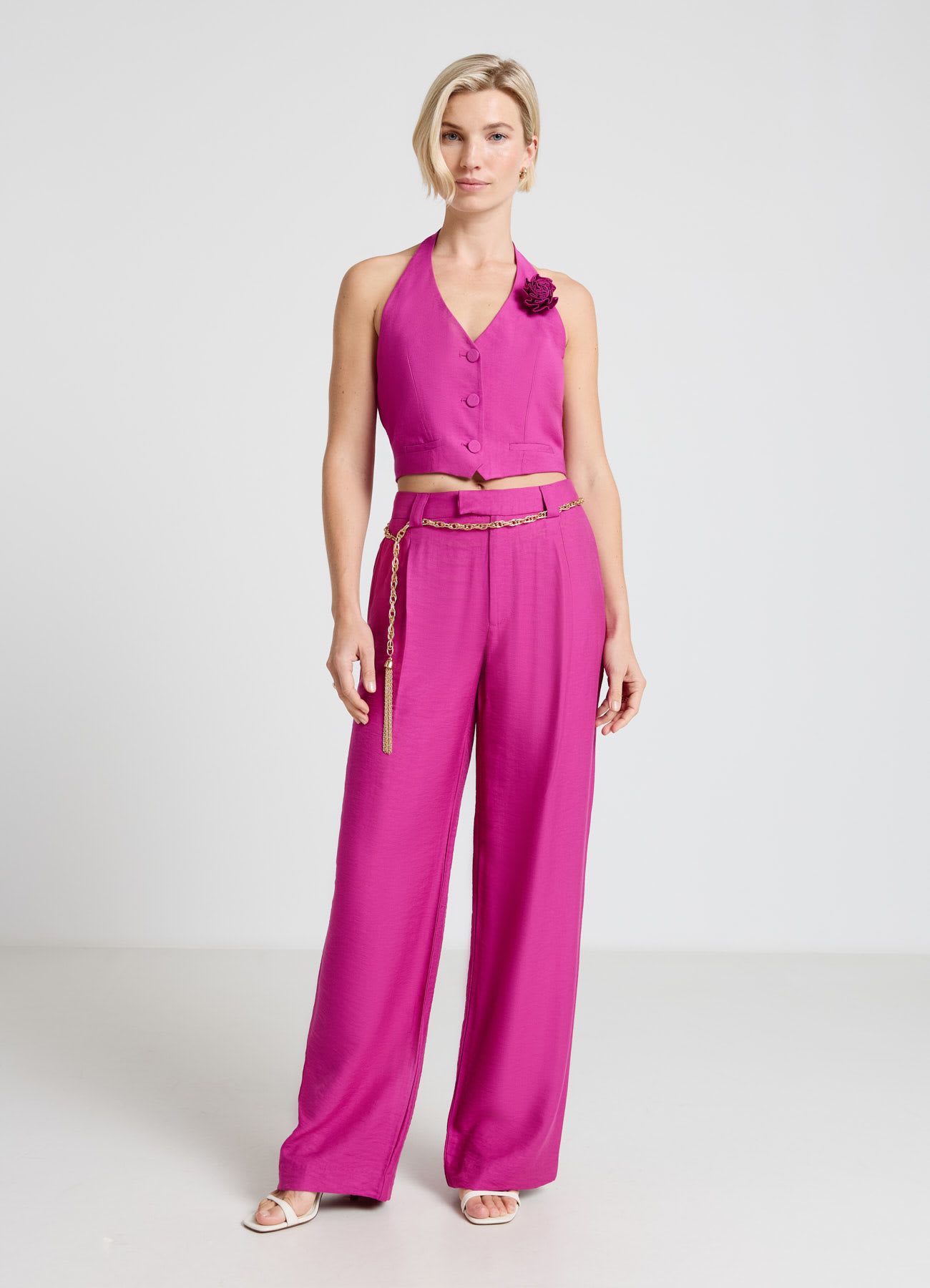 Pantaloni palazzo con pieghe