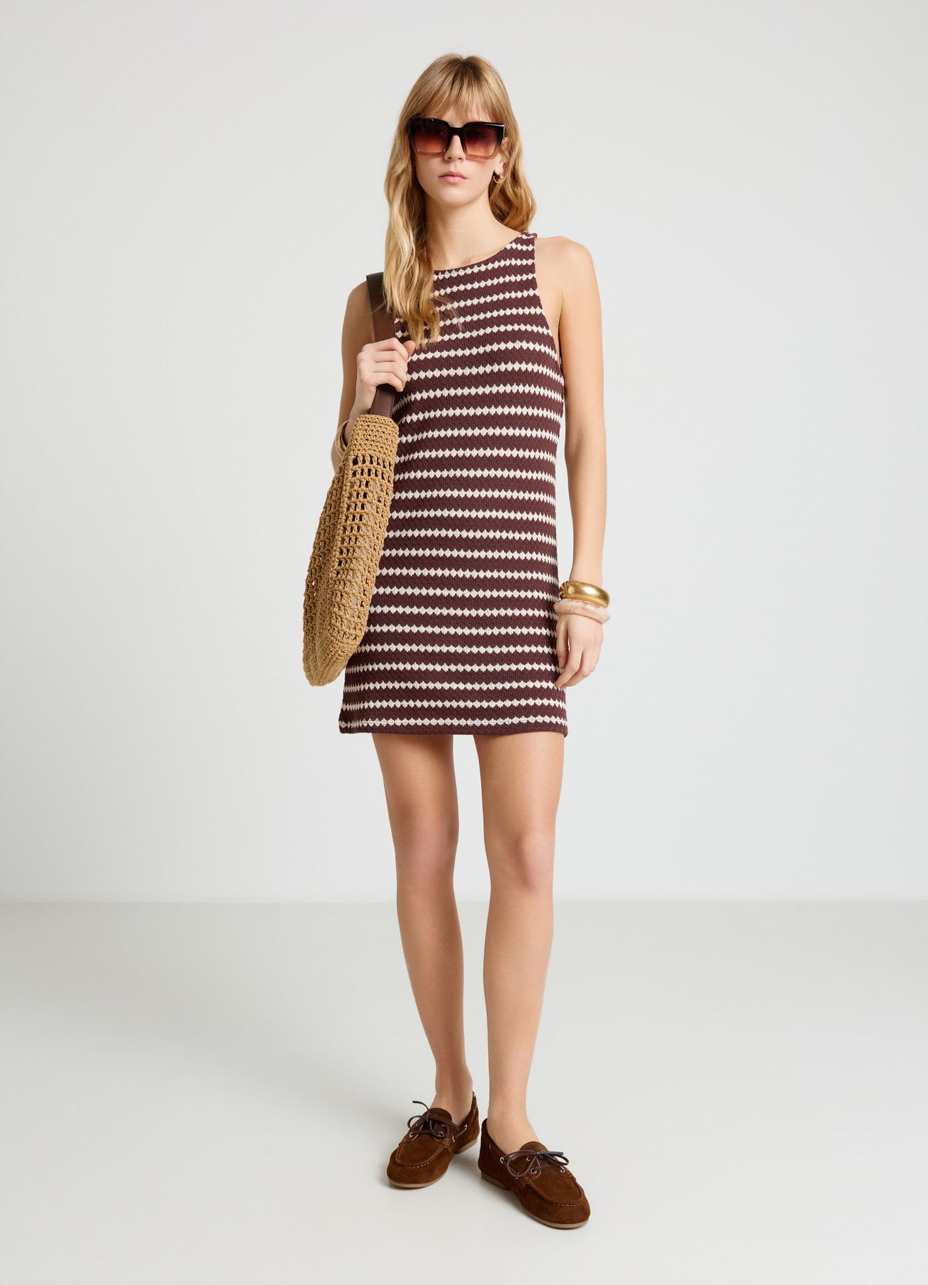 Vestito in maglia a righe