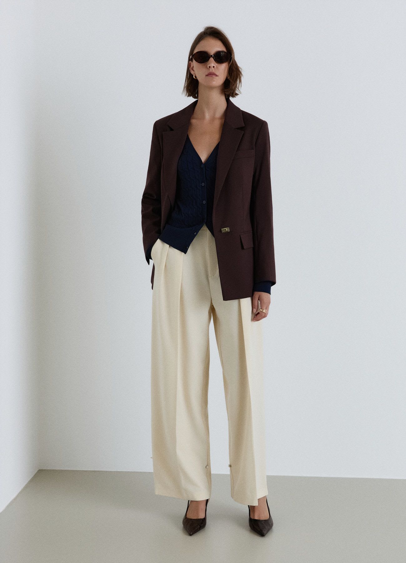 Pantaloni lunghi con pinces
