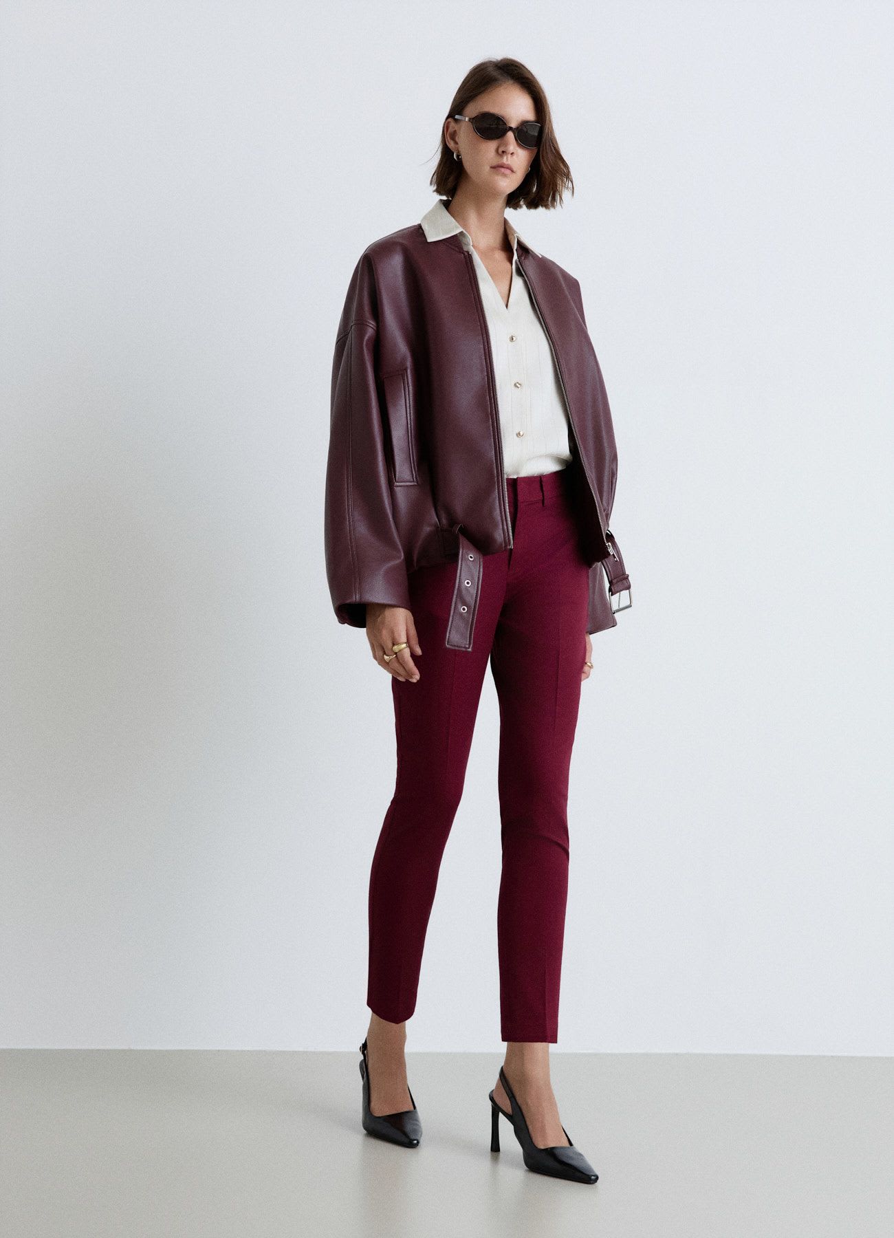 Pantaloni lunghi sartoriali a tinta unita