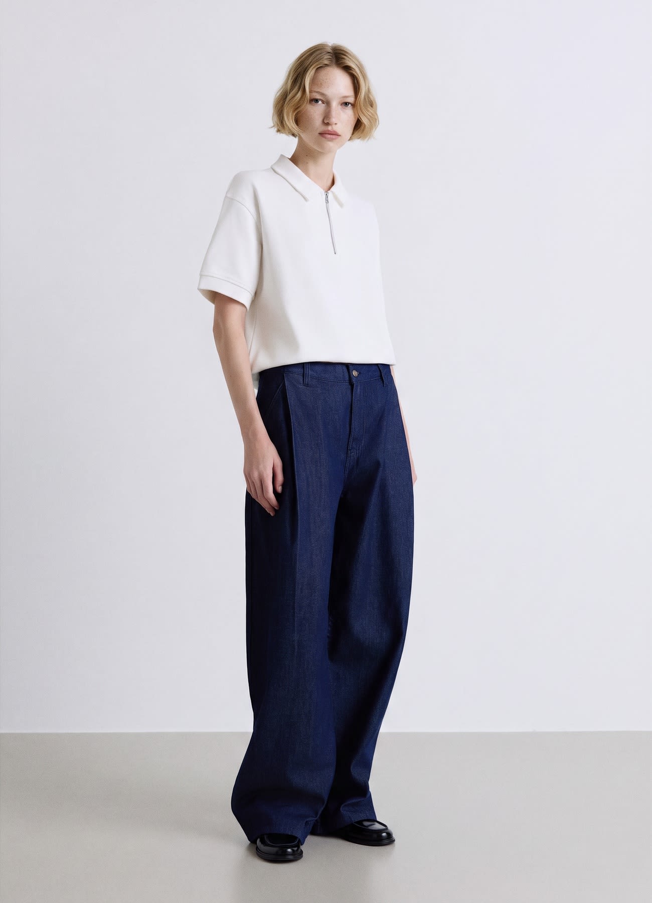 T-shirt polo con zip
