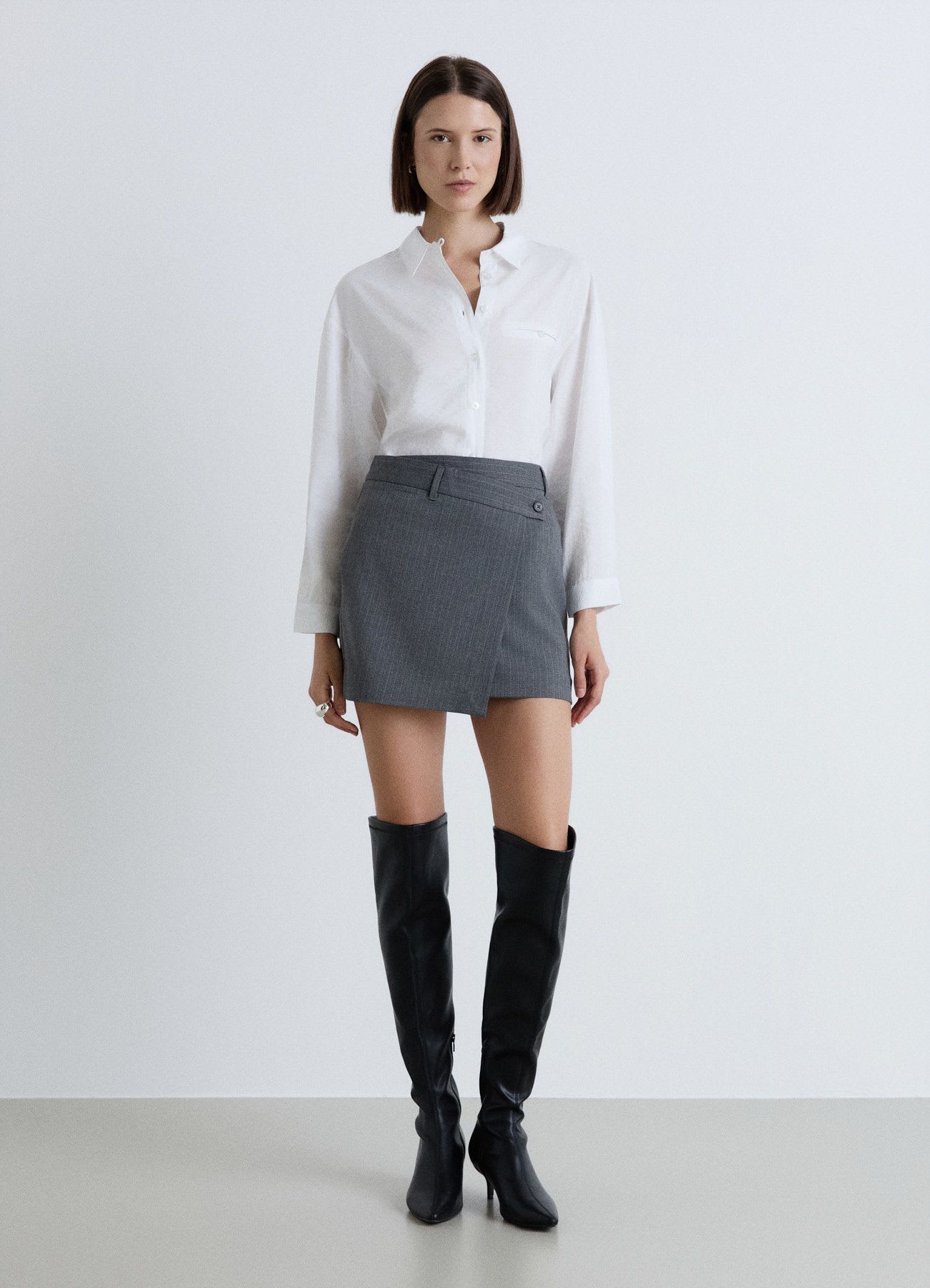 Camicia lunga con cintura e taschino