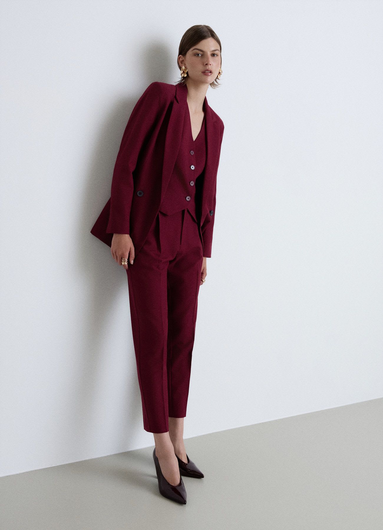 Gilet con scollo a V e bottoni
