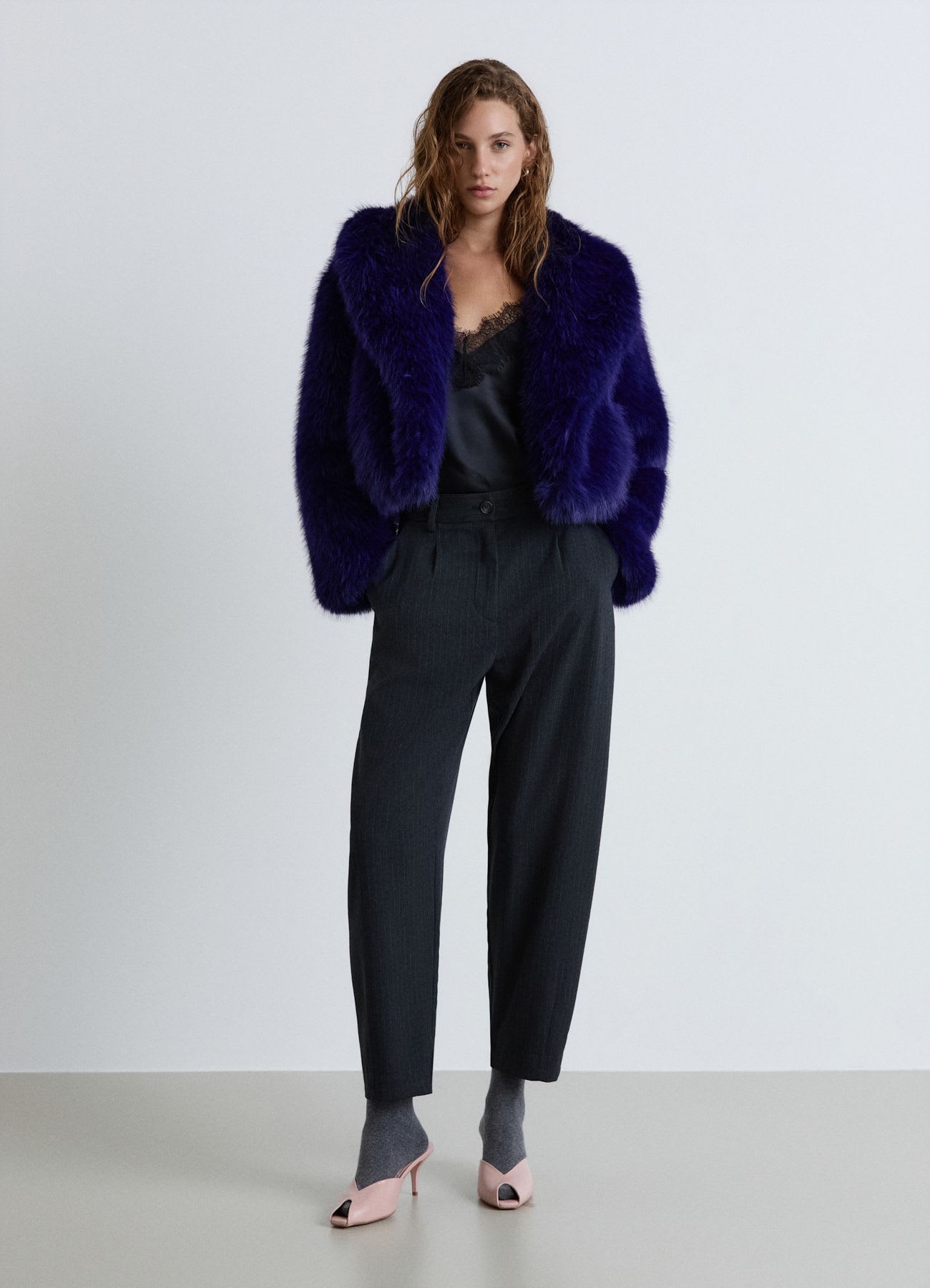 Pantalone balloon gessato