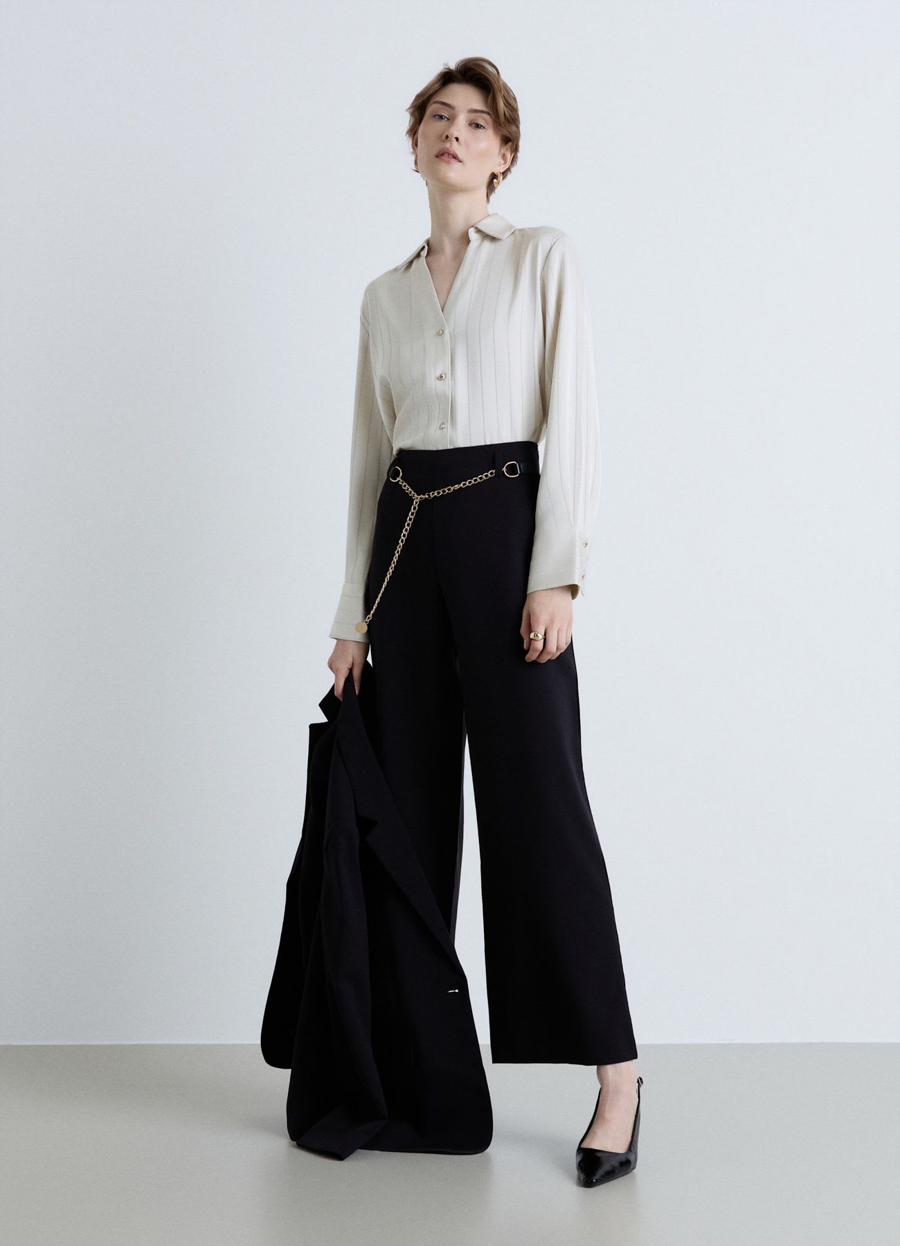 Camicia a righe con colletto classico