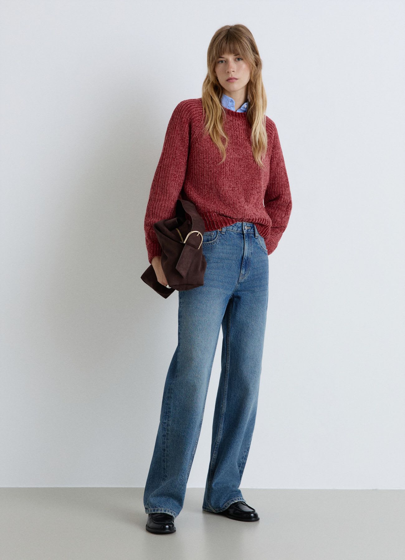 Maglia girocollo con maniche raglan