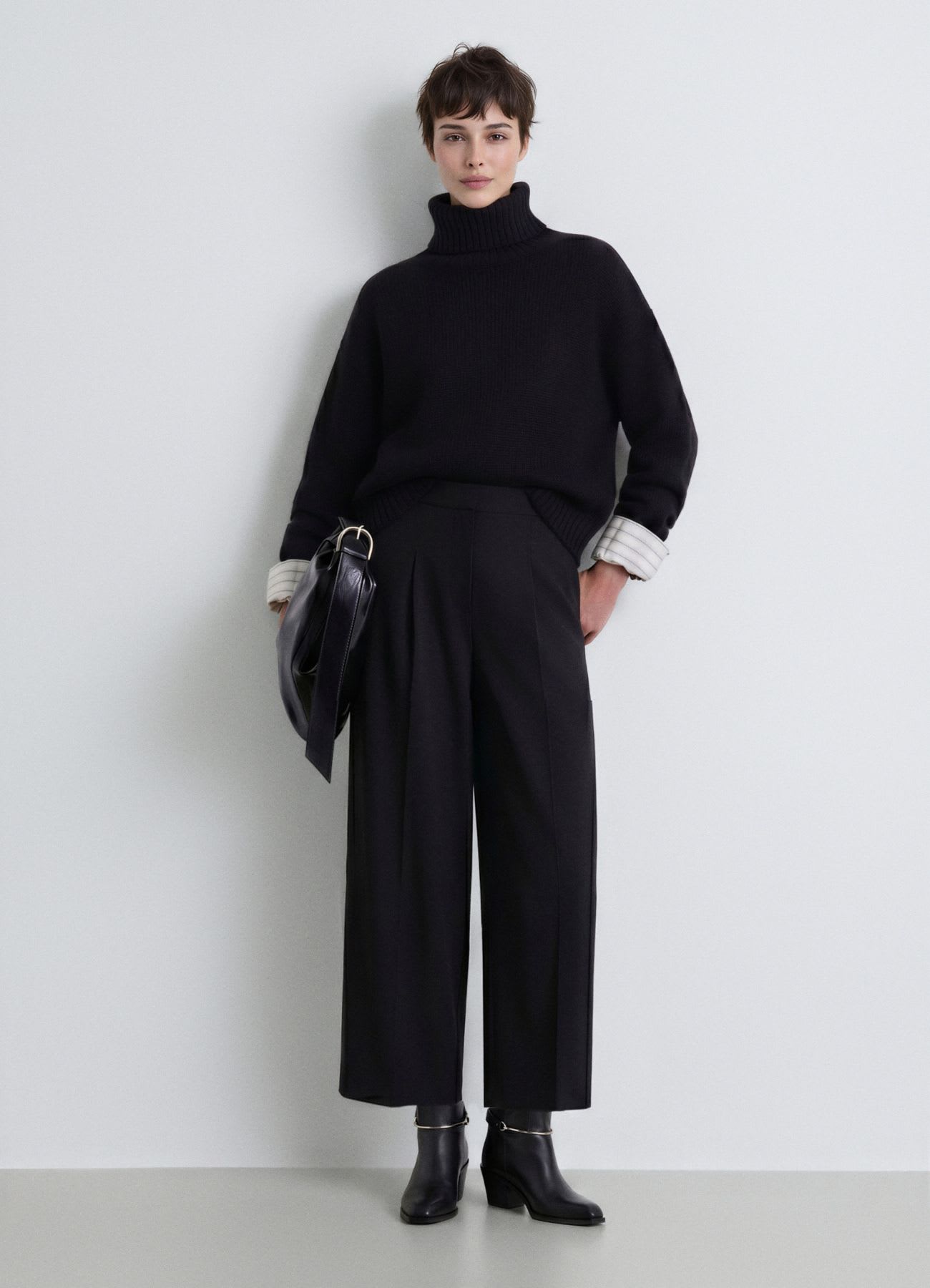 Pantaloni barrel con pinces