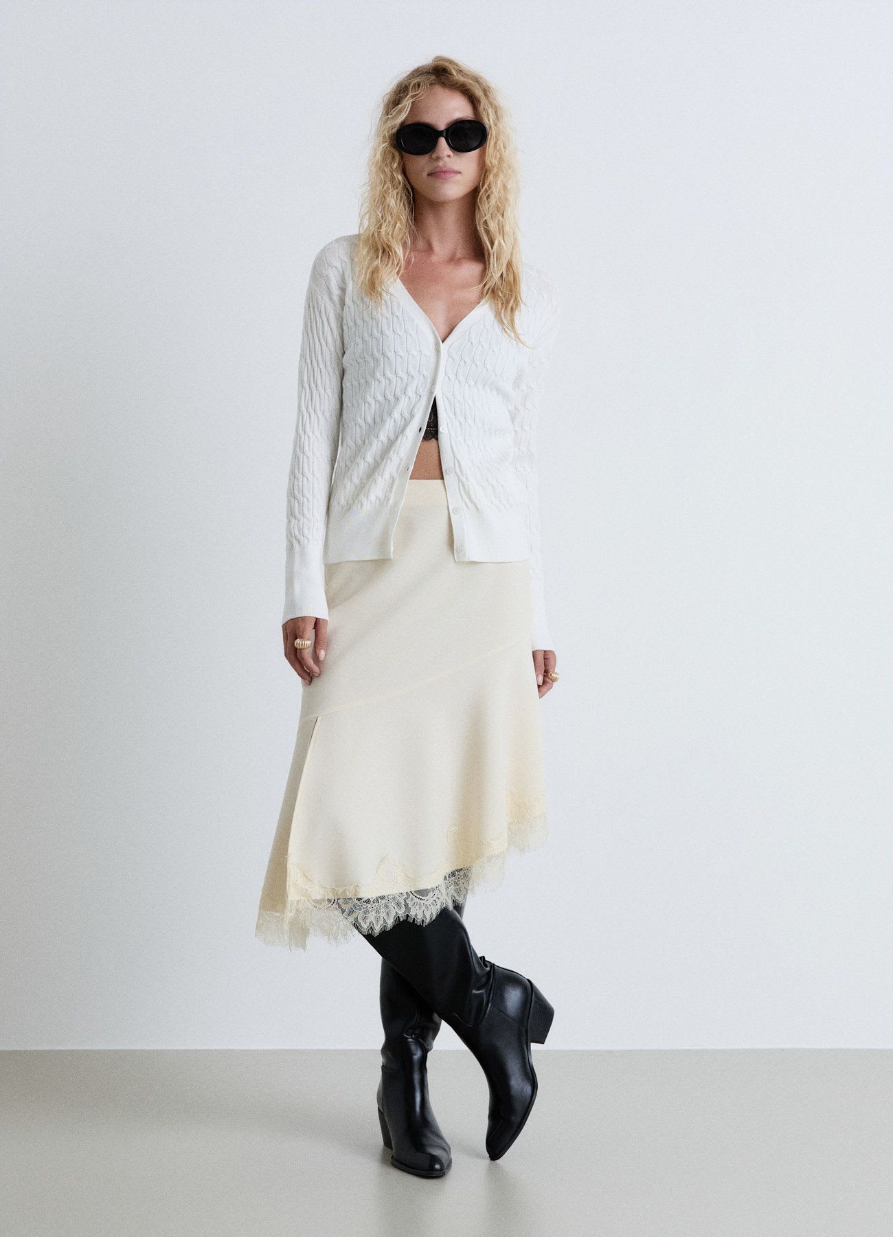 Cardigan in maglia a trecce