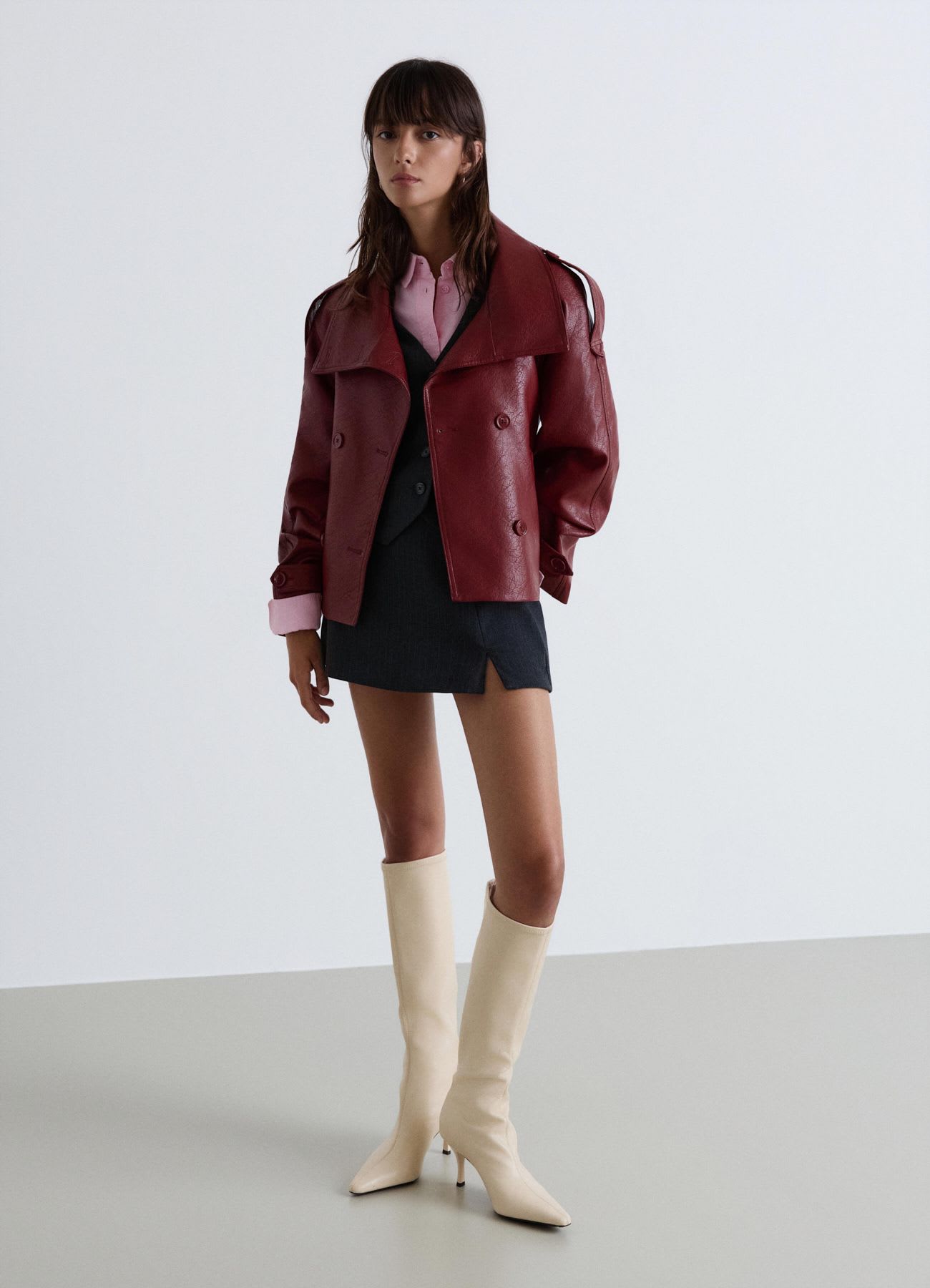 Gonna-pantalone gessati con spacco