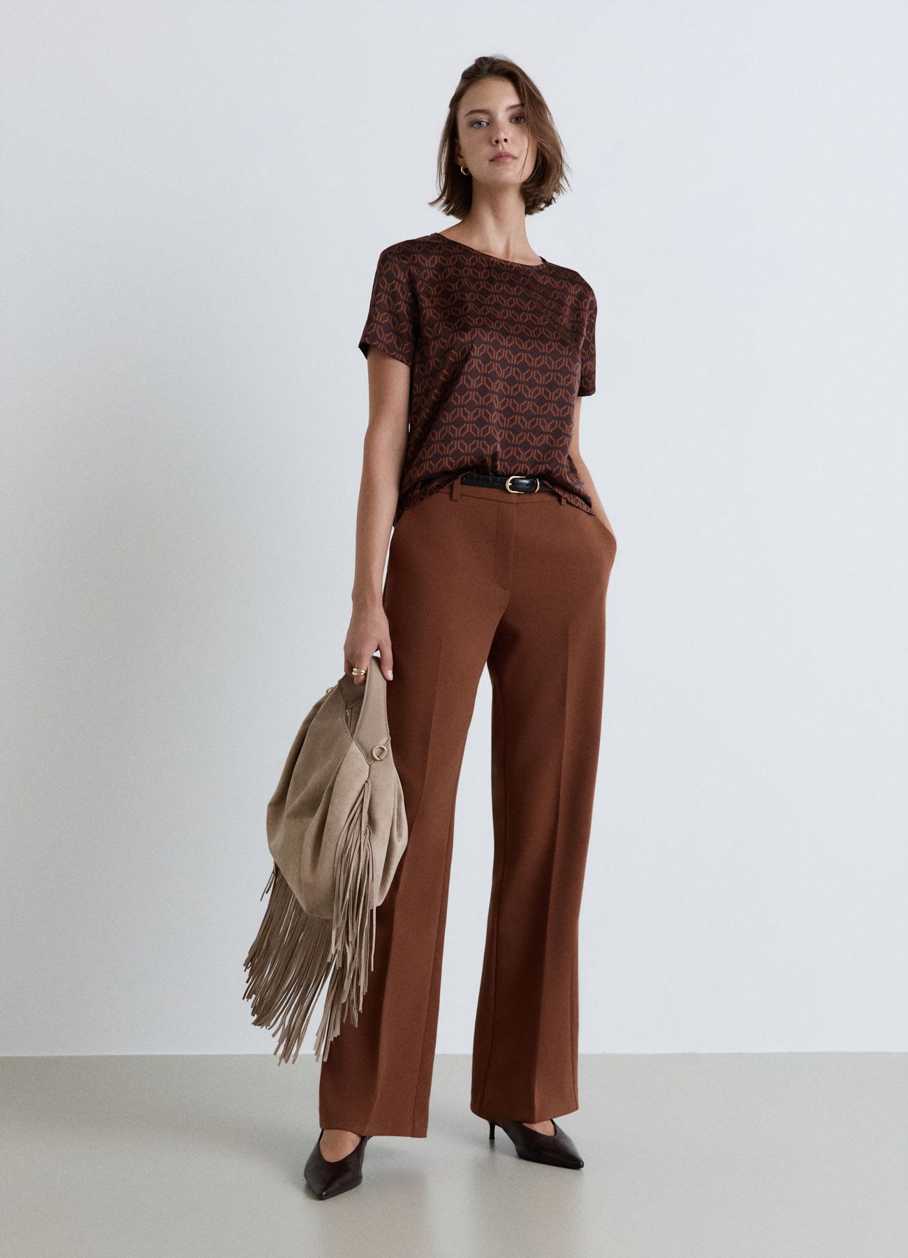 Blusa con stampa geometrica