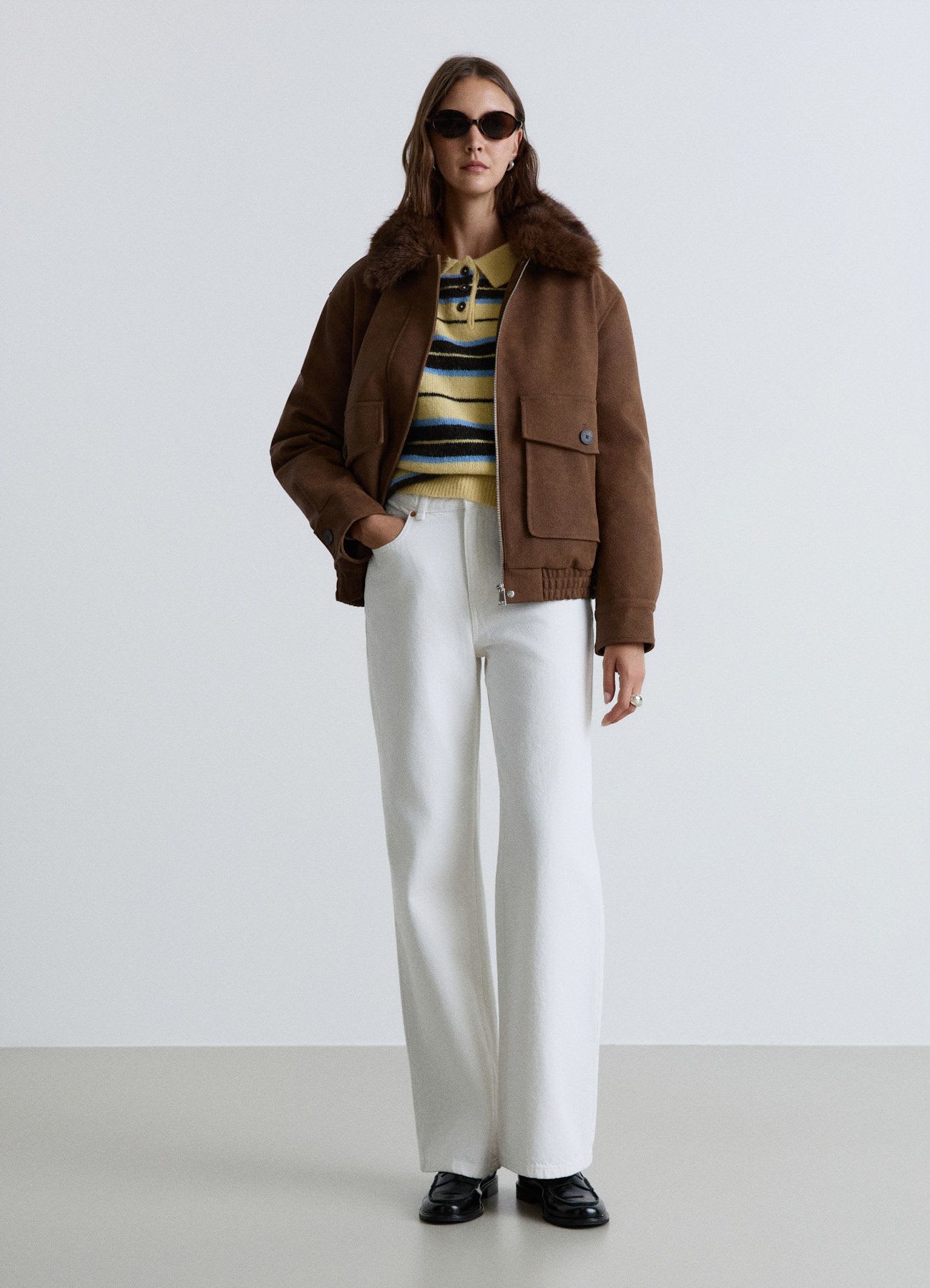 Jeans wide leg a vita alta
