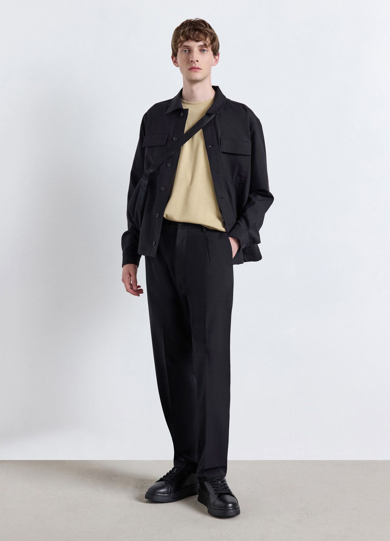 Pantaloni wide leg a tinta unita