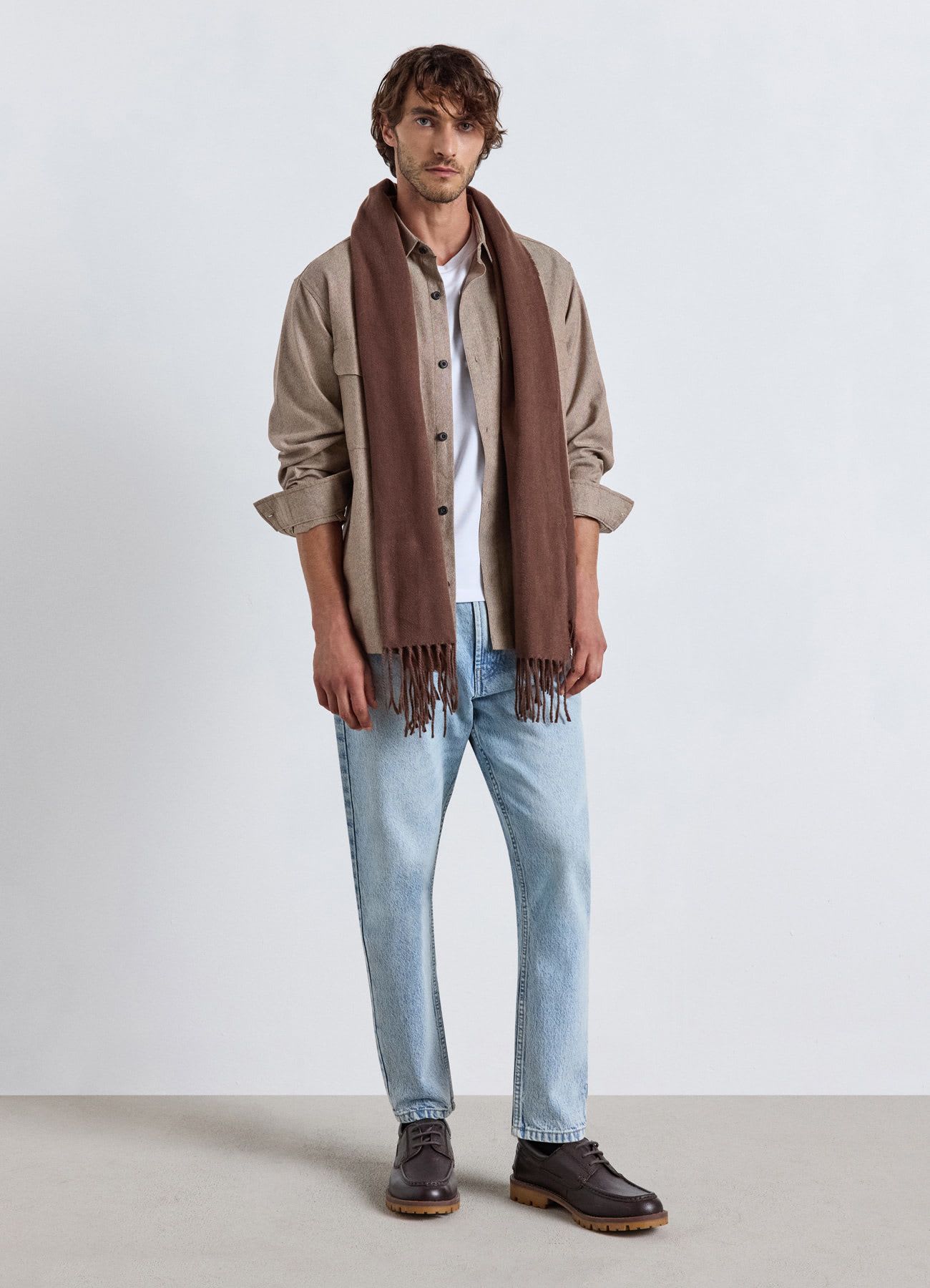 Jeans cropped effetto slavato