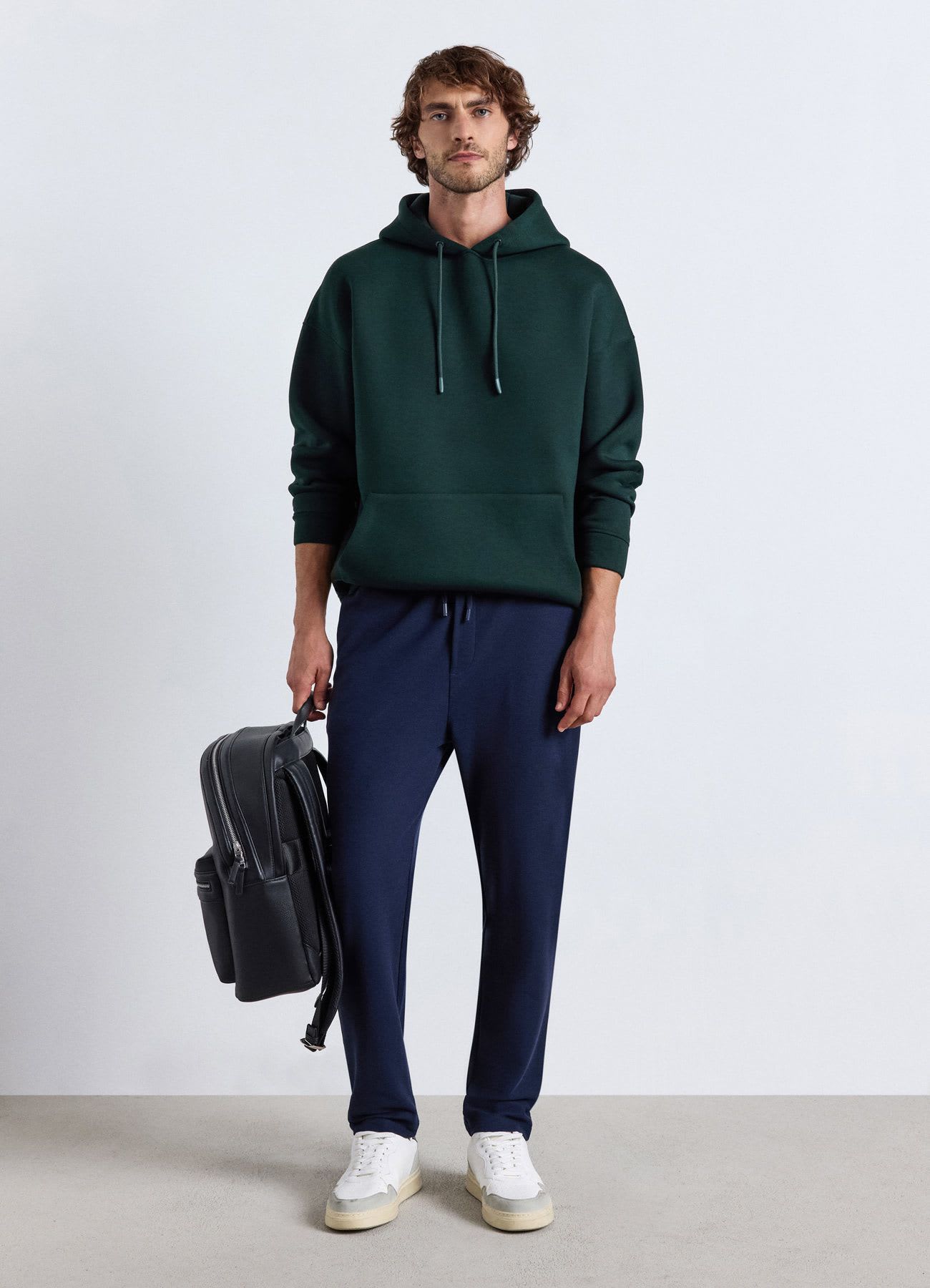 Pantaloni ginnici lunghi in piqué con coulisse
