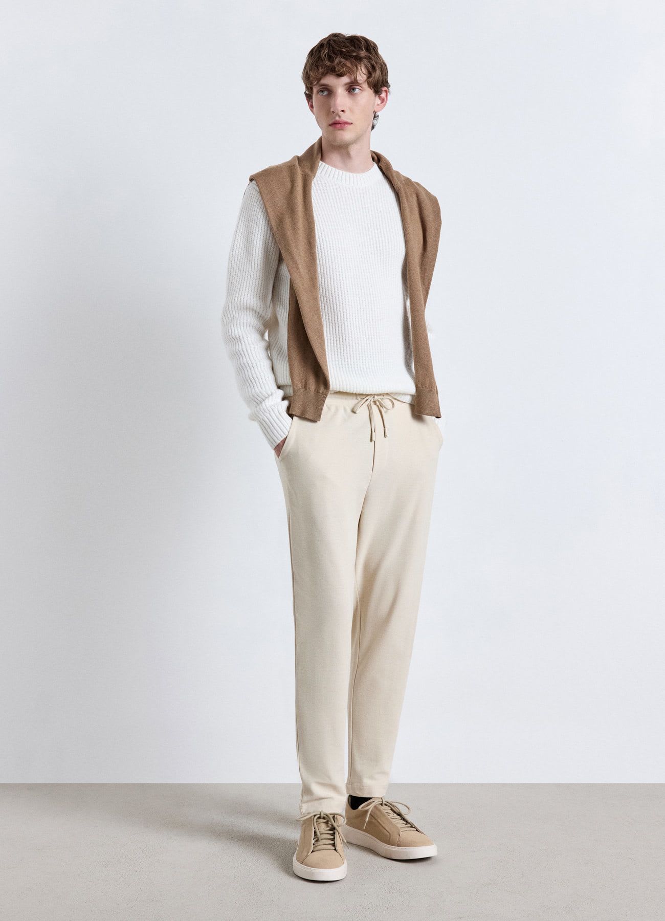 Pantaloni straight ginnici con coulisse