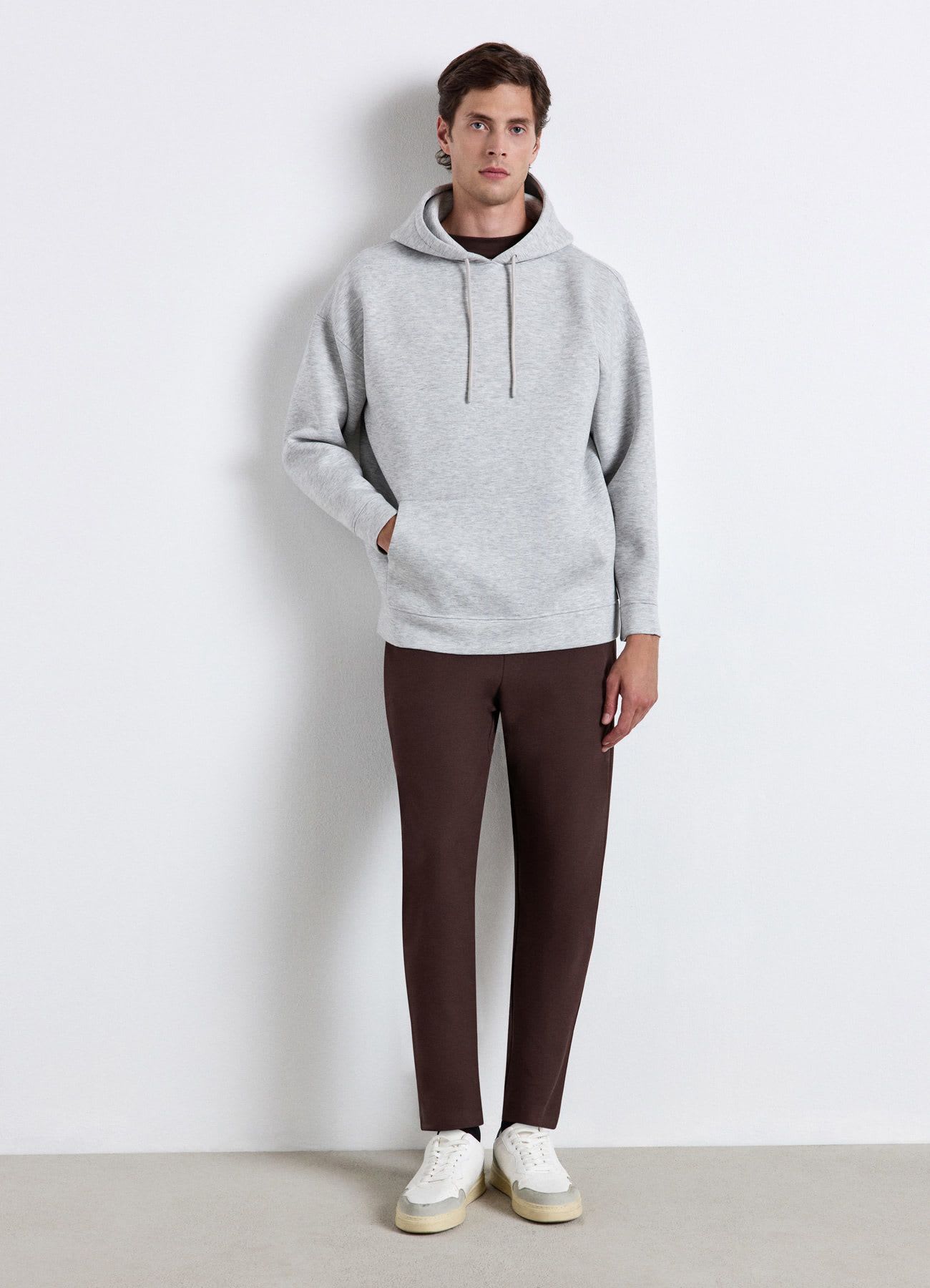 Pantaloni ginnici lunghi in piqué con coulisse