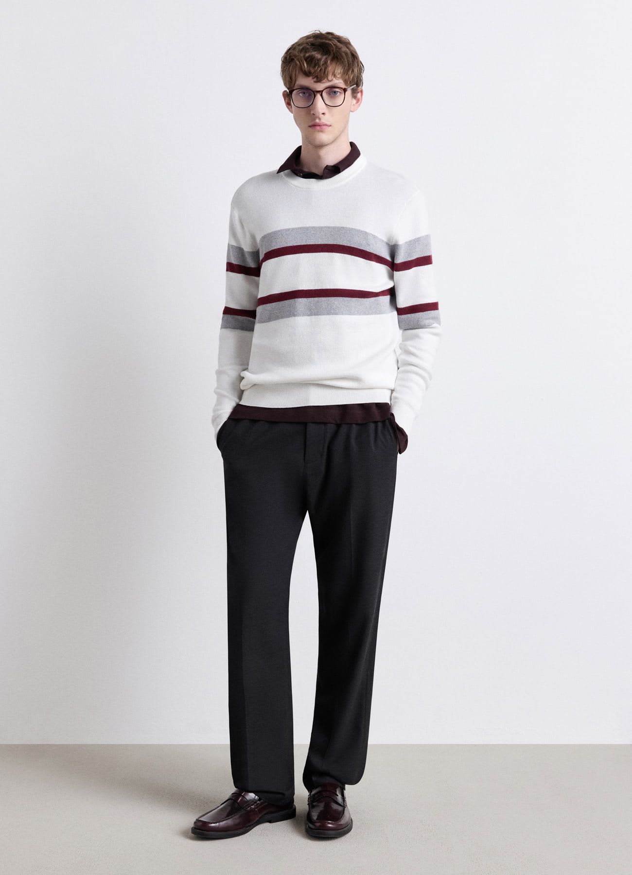 Maglia girocollo a righe