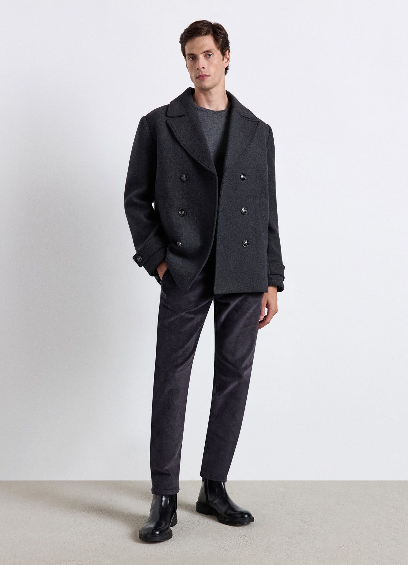 Pantaloni chino in velluto a coste