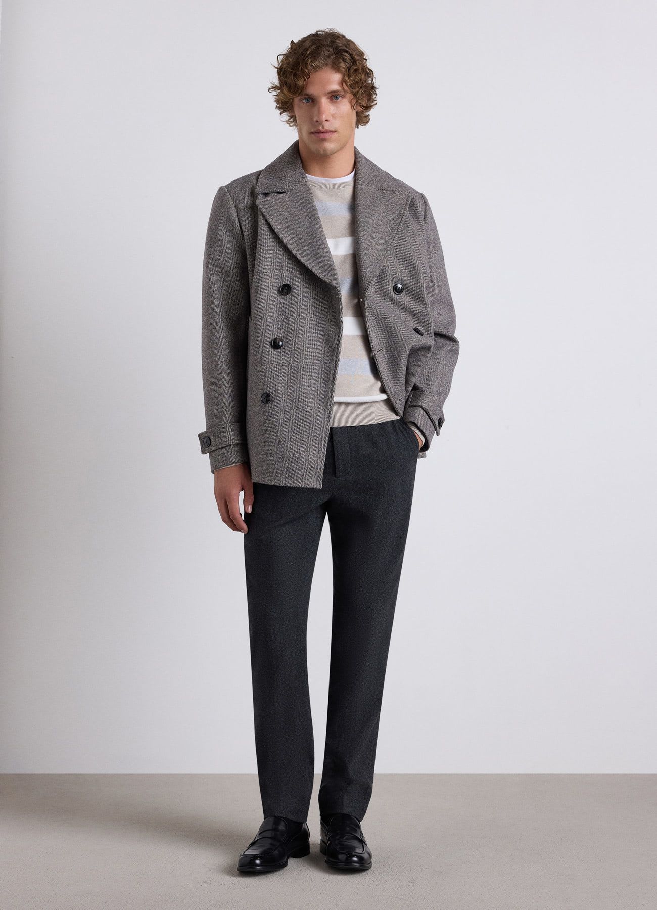Pantaloni straight a microfantasia