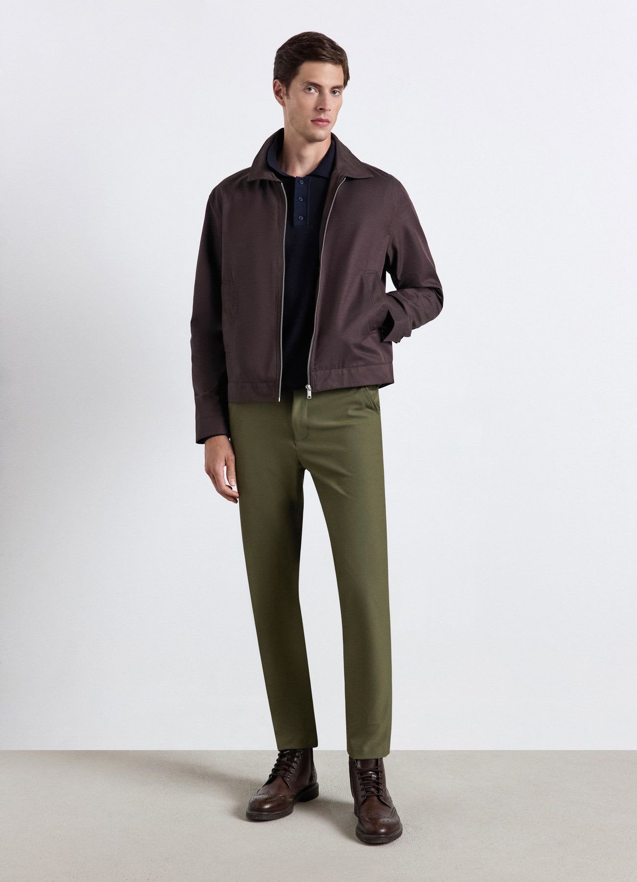 Maglia polo a maniche lunghe a tinta unita