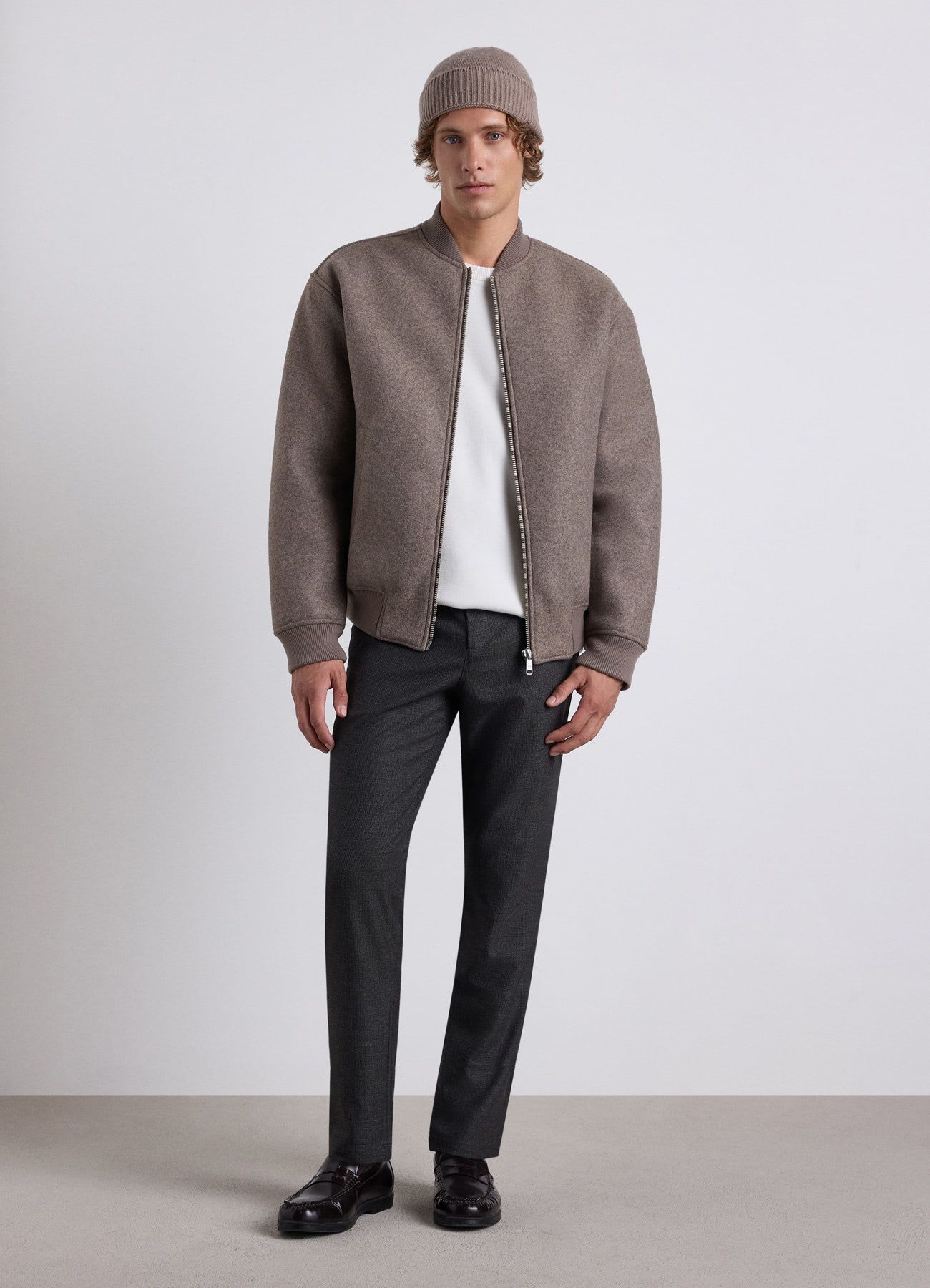 Bomber imbottito effetto pelo con zip