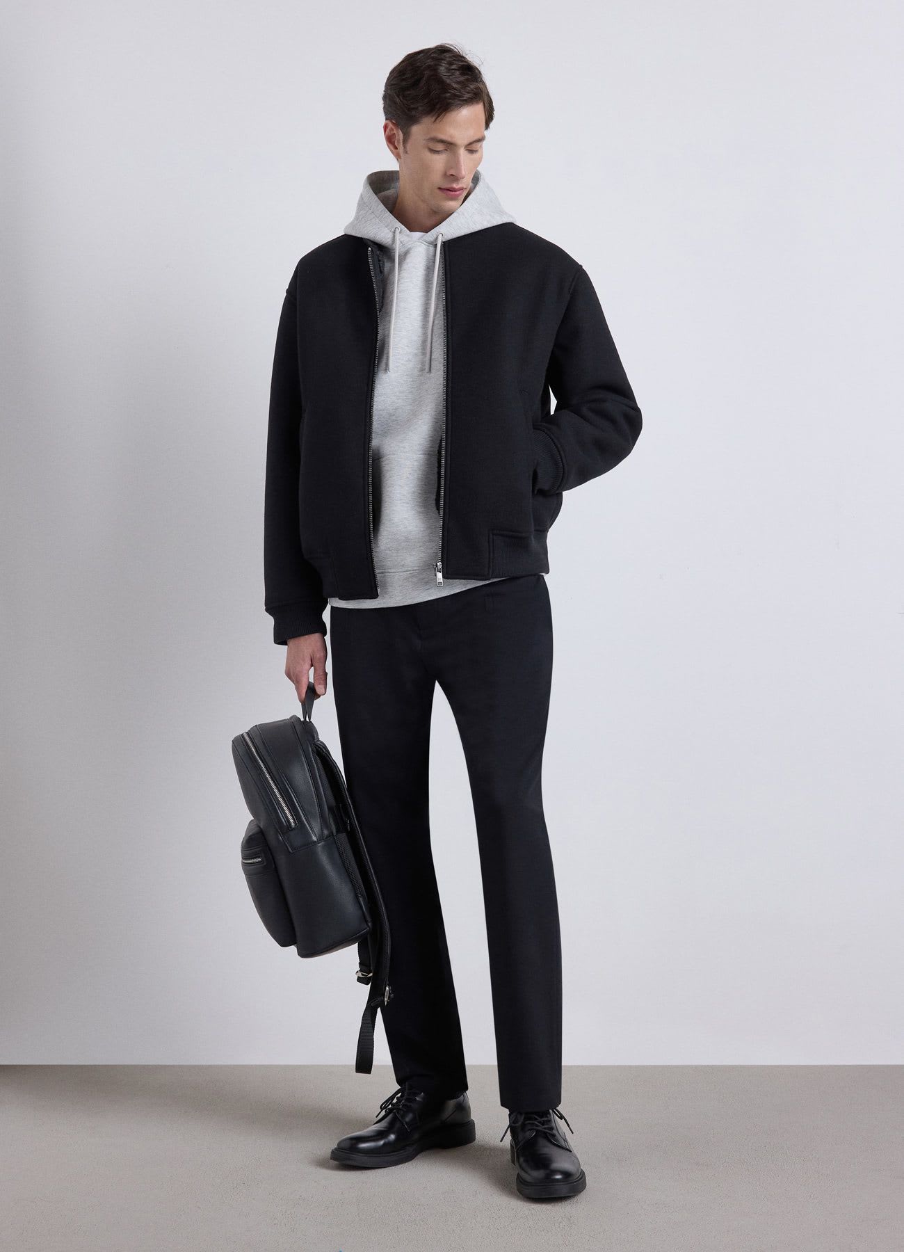 Bomber imbottito effetto pelo con zip