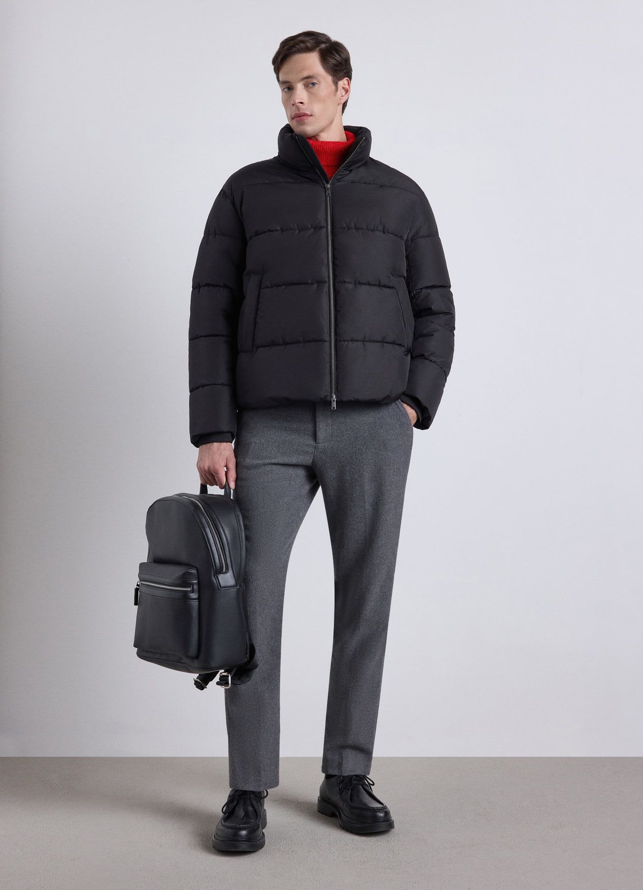 Pantaloni straight eleganti con microfantasia
