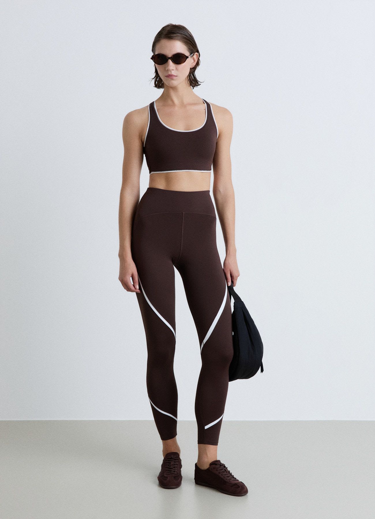Leggings lunghi con profili a contrasto
