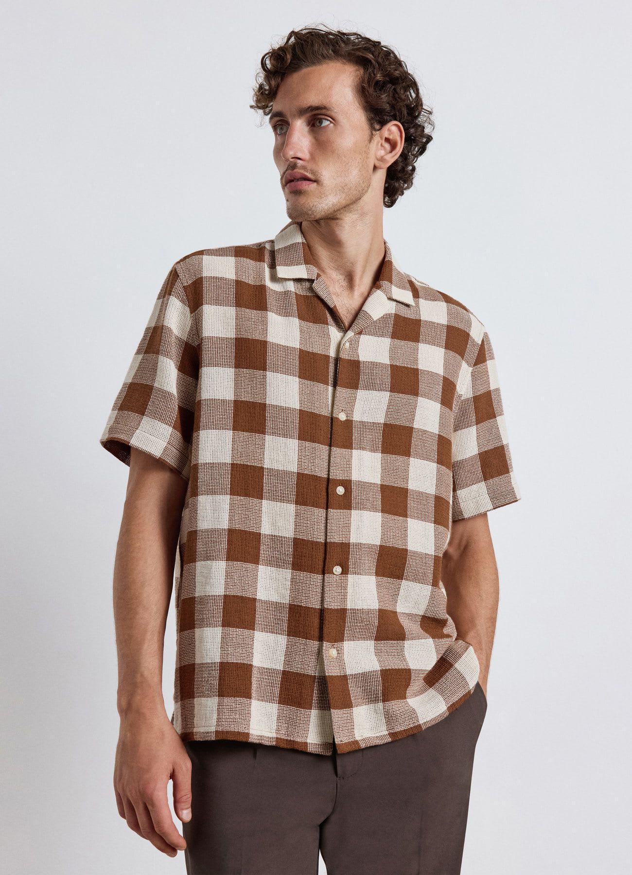 Camicia manica corta a quadri