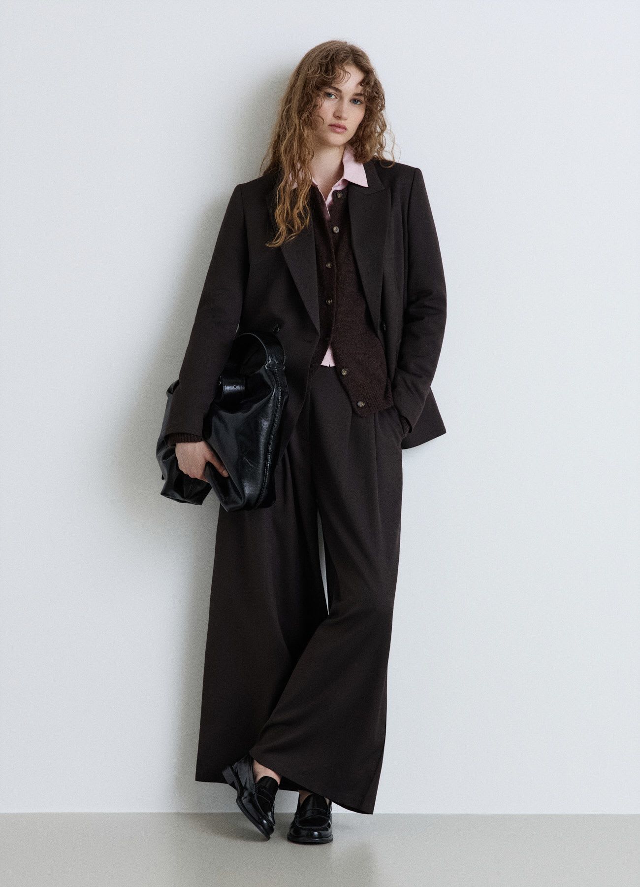 Pantaloni culotte crop wide leg fantasia spinata