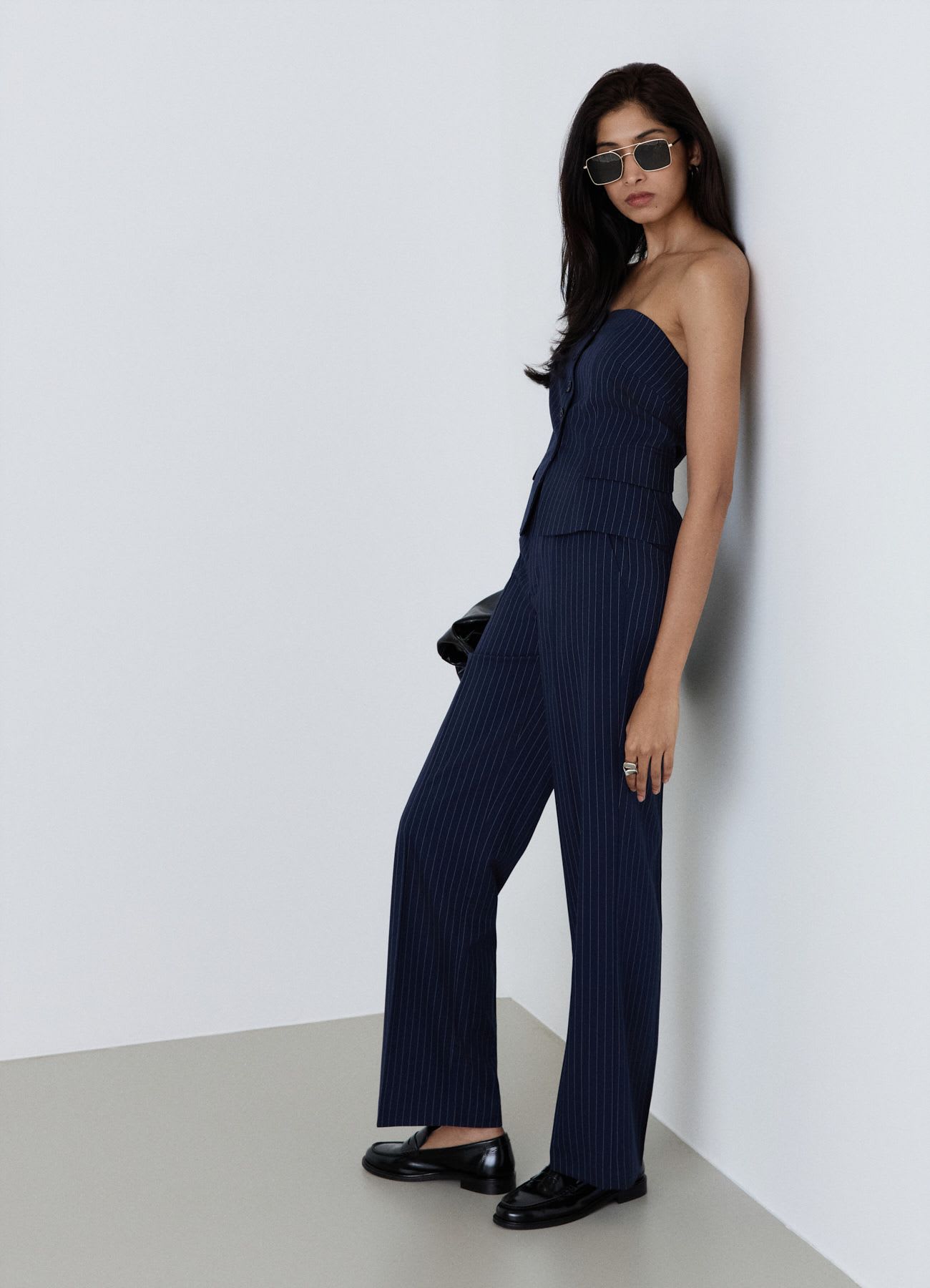 Pantaloni dritti gessati