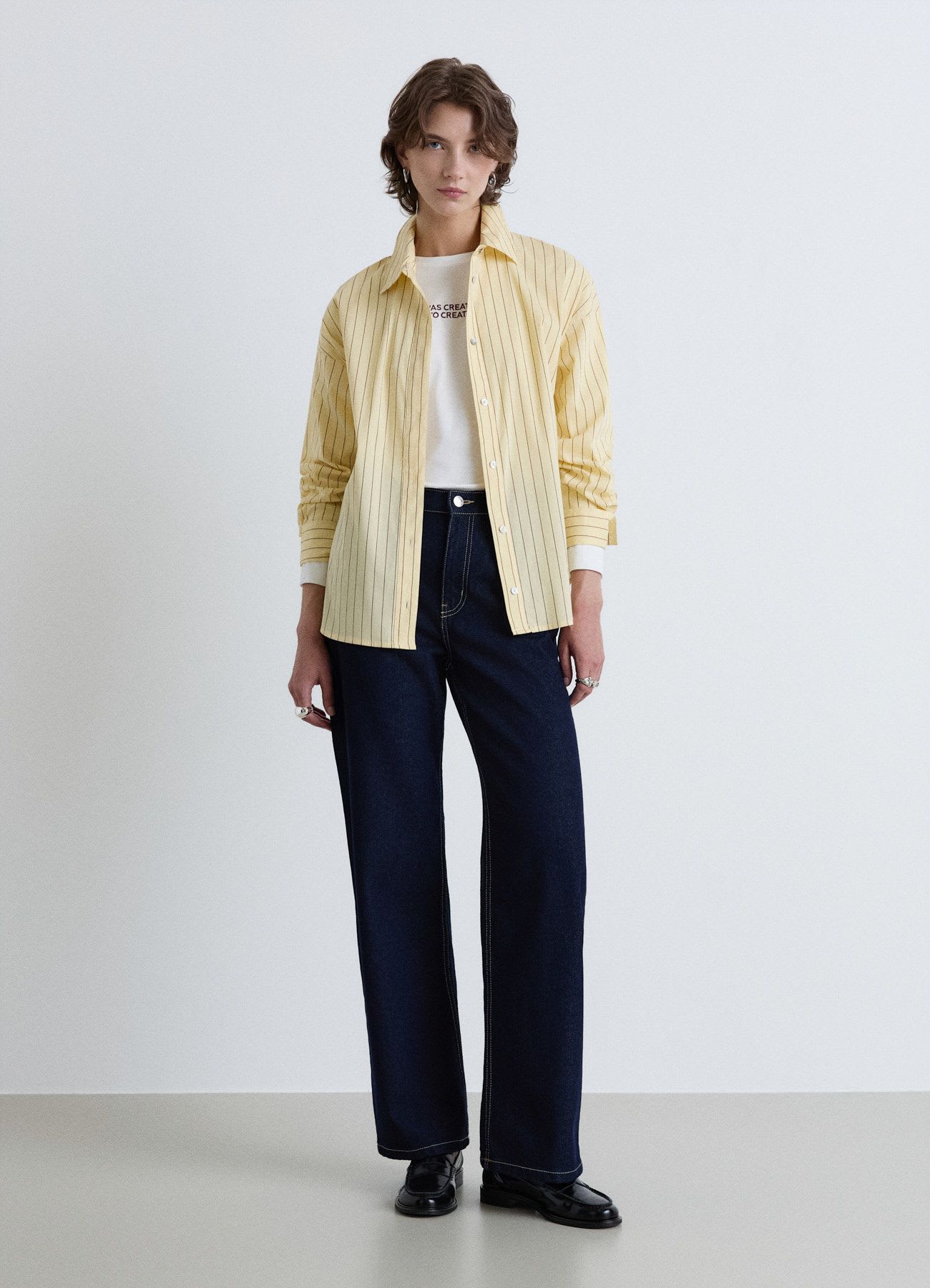 Jeans wide leg a vita alta