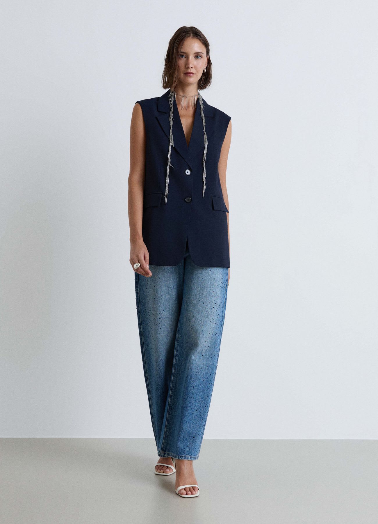 Gilet lungo sartoriale a due bottoni