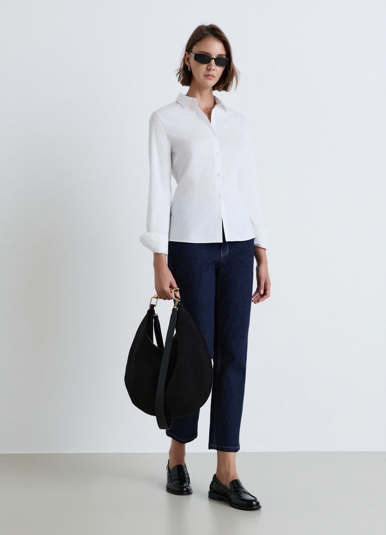 Camicia slim a tinta unita