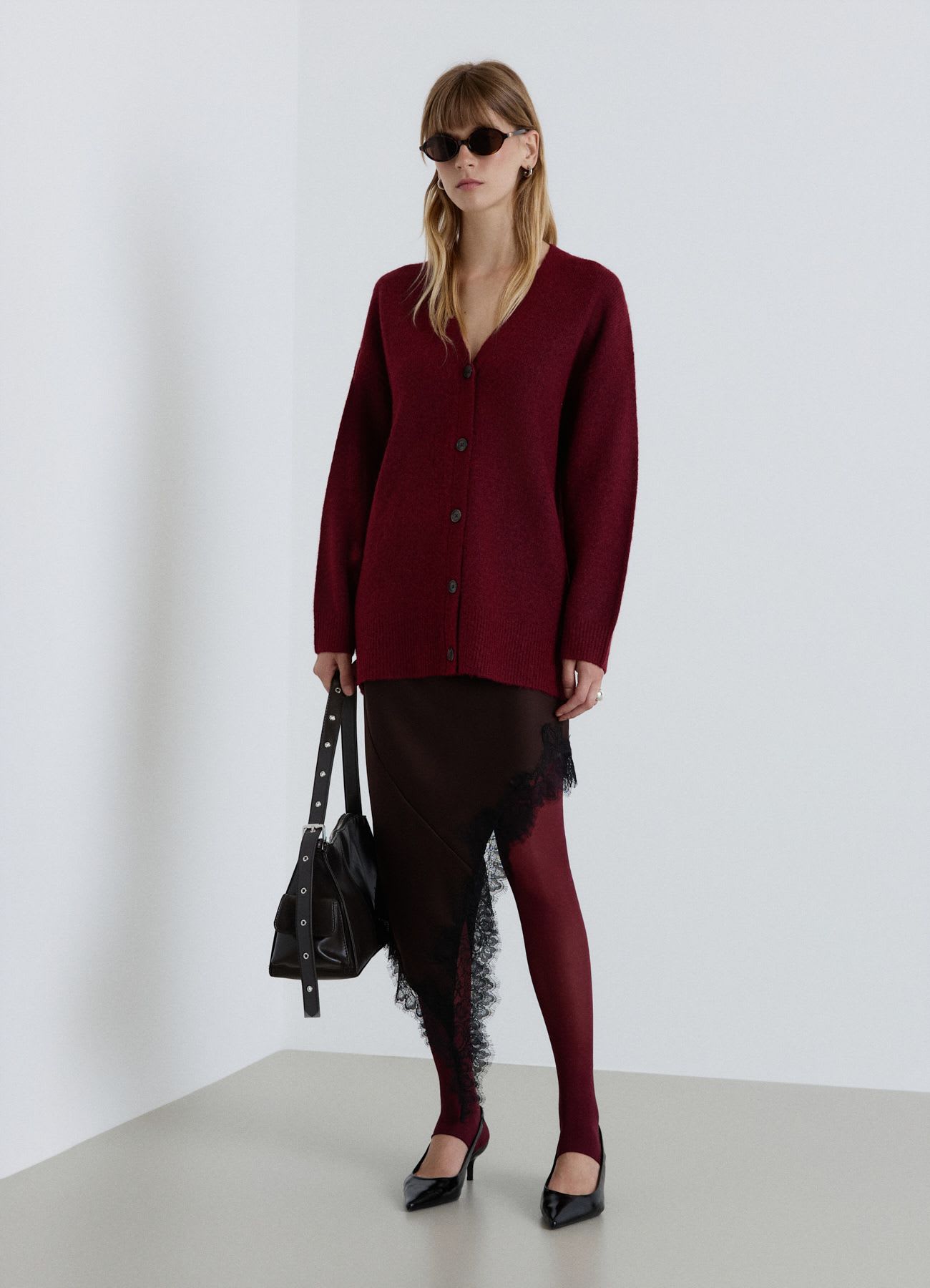 Cardigan over con bottoni