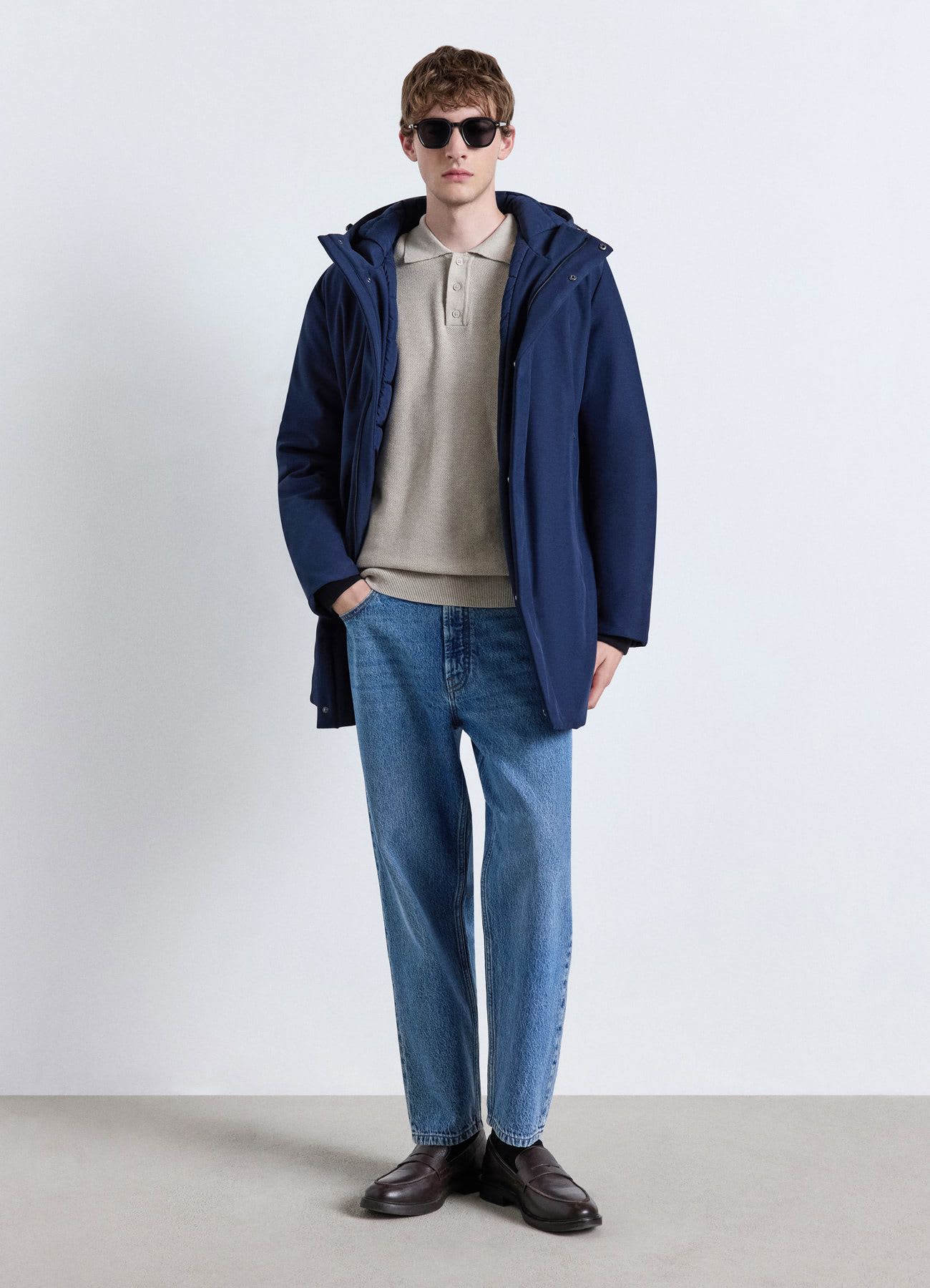 Parka con cappuccio e tasche con zip
