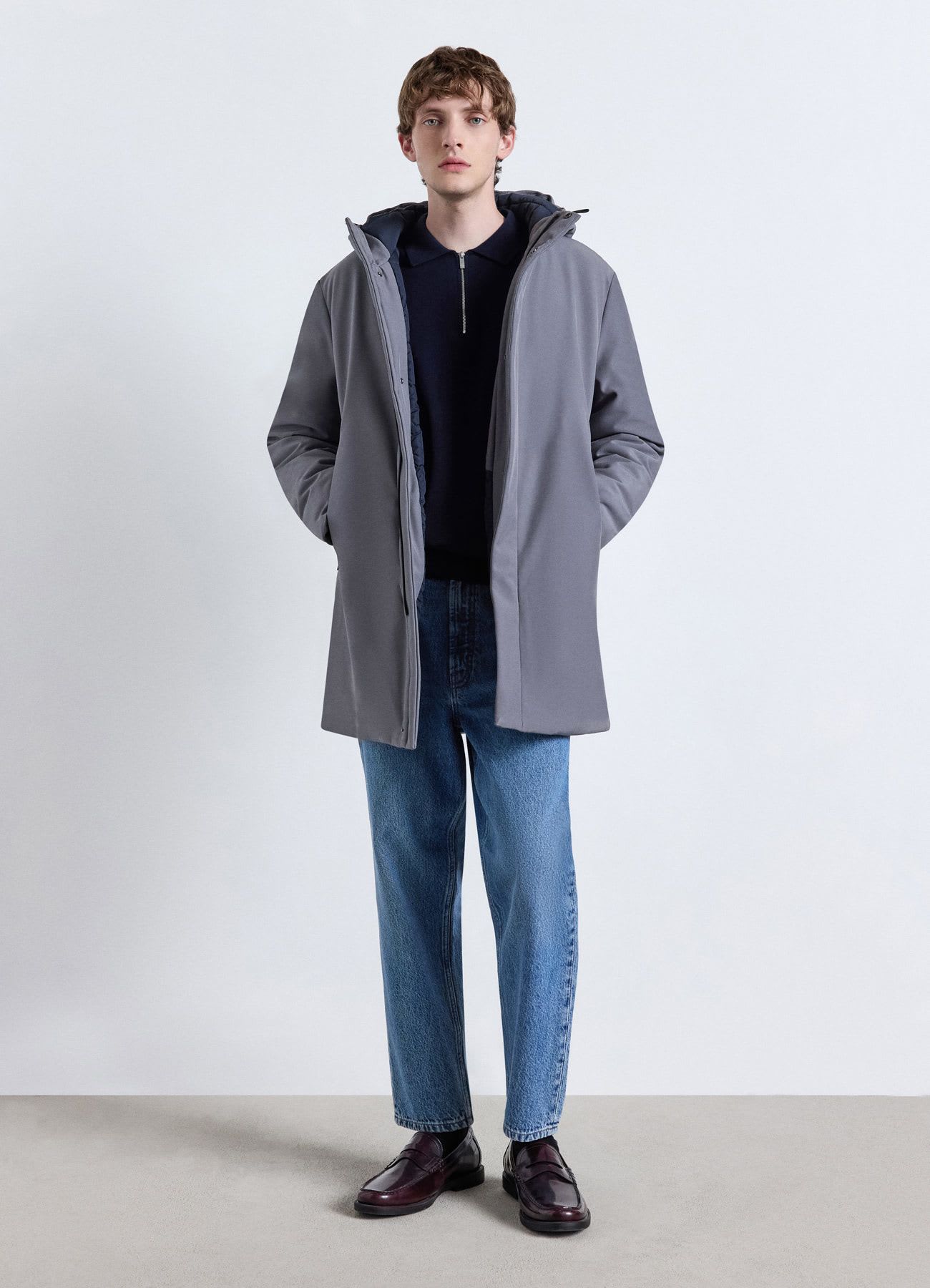 Parka con cappuccio e tasche con zip