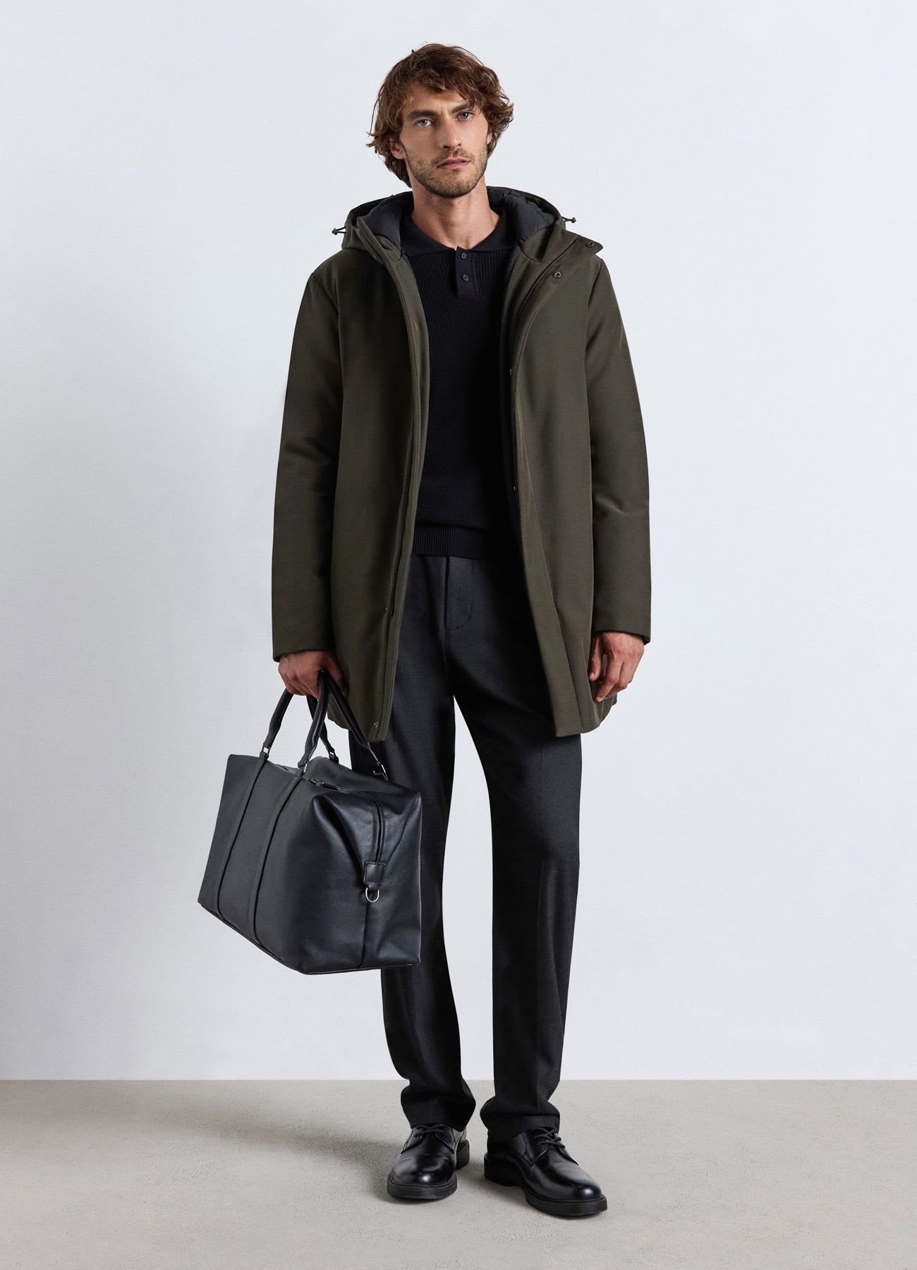 Parka con cappuccio e tasche con zip