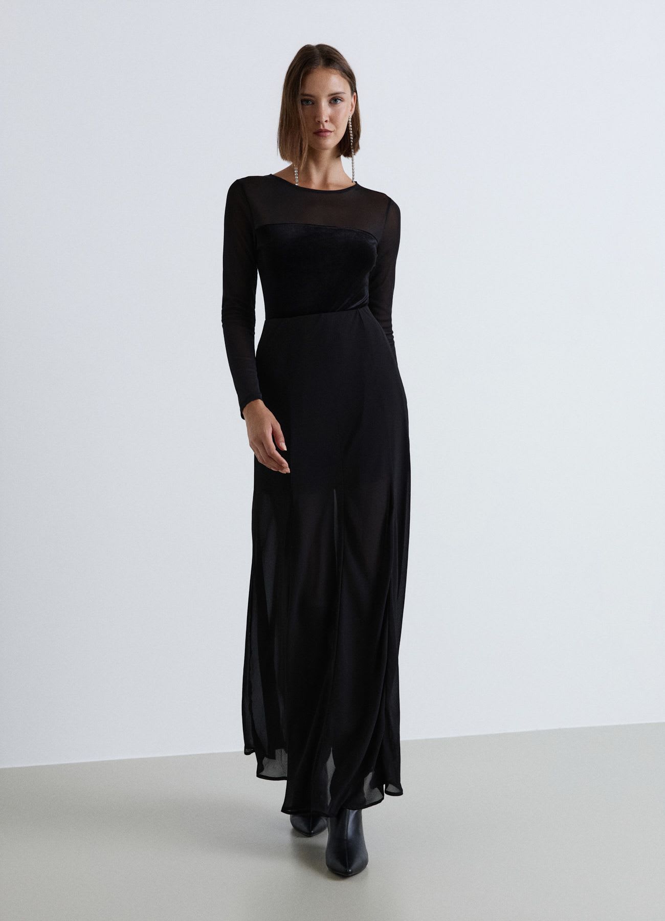 Body in ciniglia con inserto in tulle