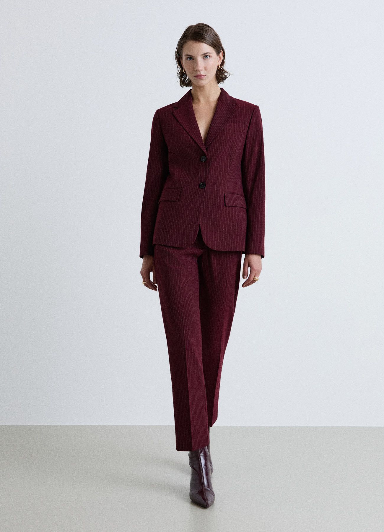 Pantaloni dritti gessati