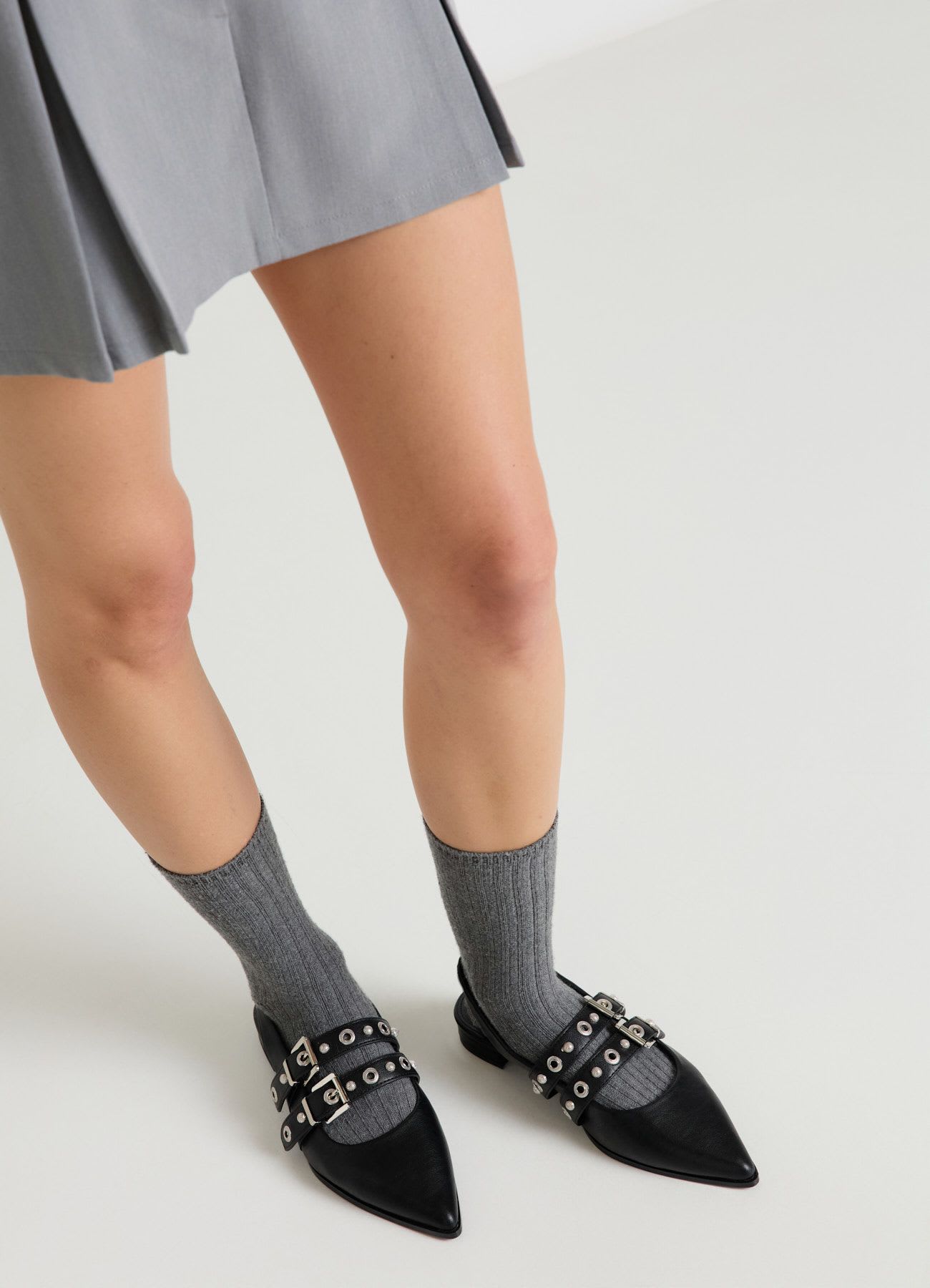 Slingback flat con doppia fibbia