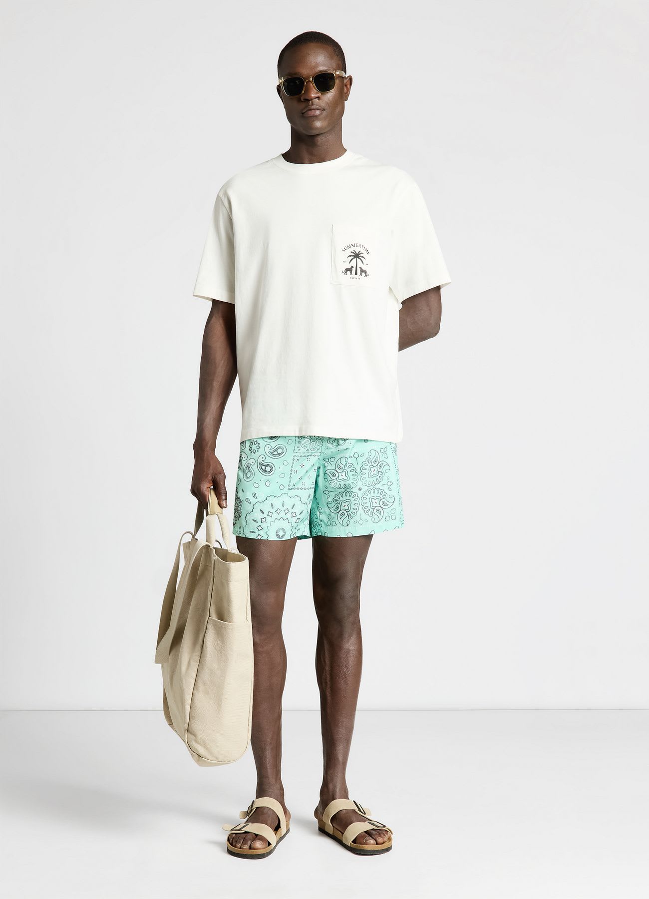 Pantaloncini mare con fantasia bandana