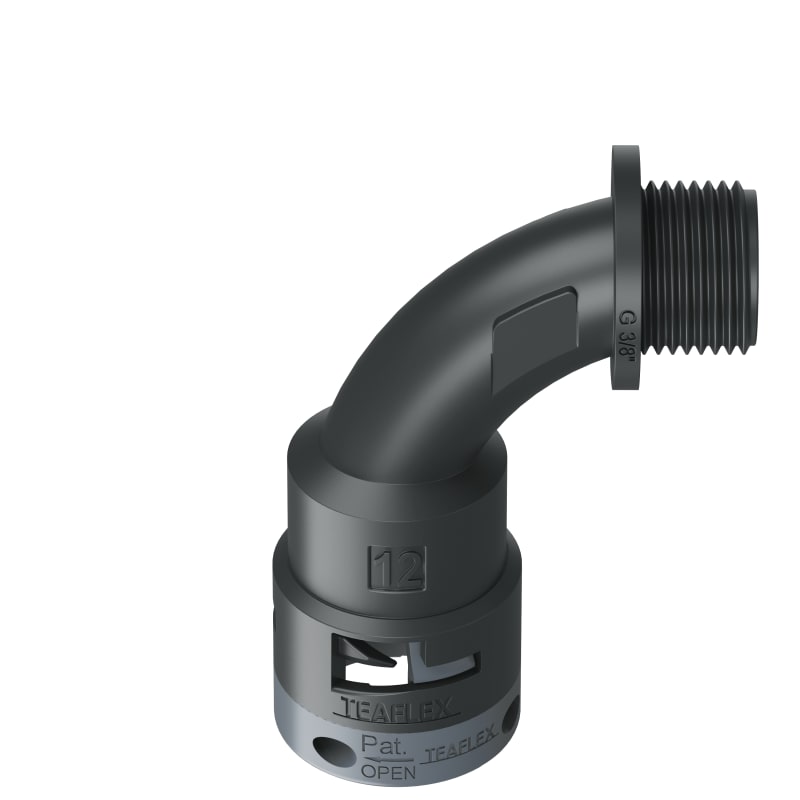 CURVA 90?IP66 BN12   3/8 NERO