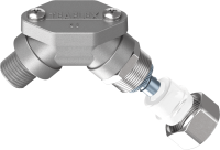 CMCP09PG09-0002 90° elbow with inspection cover and brass fittings with metallic continuity
IP54