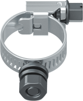 FAVT01 Fascetta FAVT stringitubo in acciaio inox AISI 430 con vite di terra