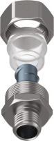NMF10 Raccordo NMF maschio fisso per guaine metalliche nude in ottone IP40