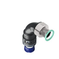 M8BBN17M20 Raccordo in poliammide a 90° senza spigoli interni con filetto in metallo girevole IP68