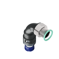 M8BBN17P16 Raccordo in poliammide a 90° senza spigoli interni con filetto in metallo girevole IP68