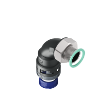 M8BBN23M25 Raccordo in poliammide a 90° senza spigoli interni con filetto in metallo girevole IP68